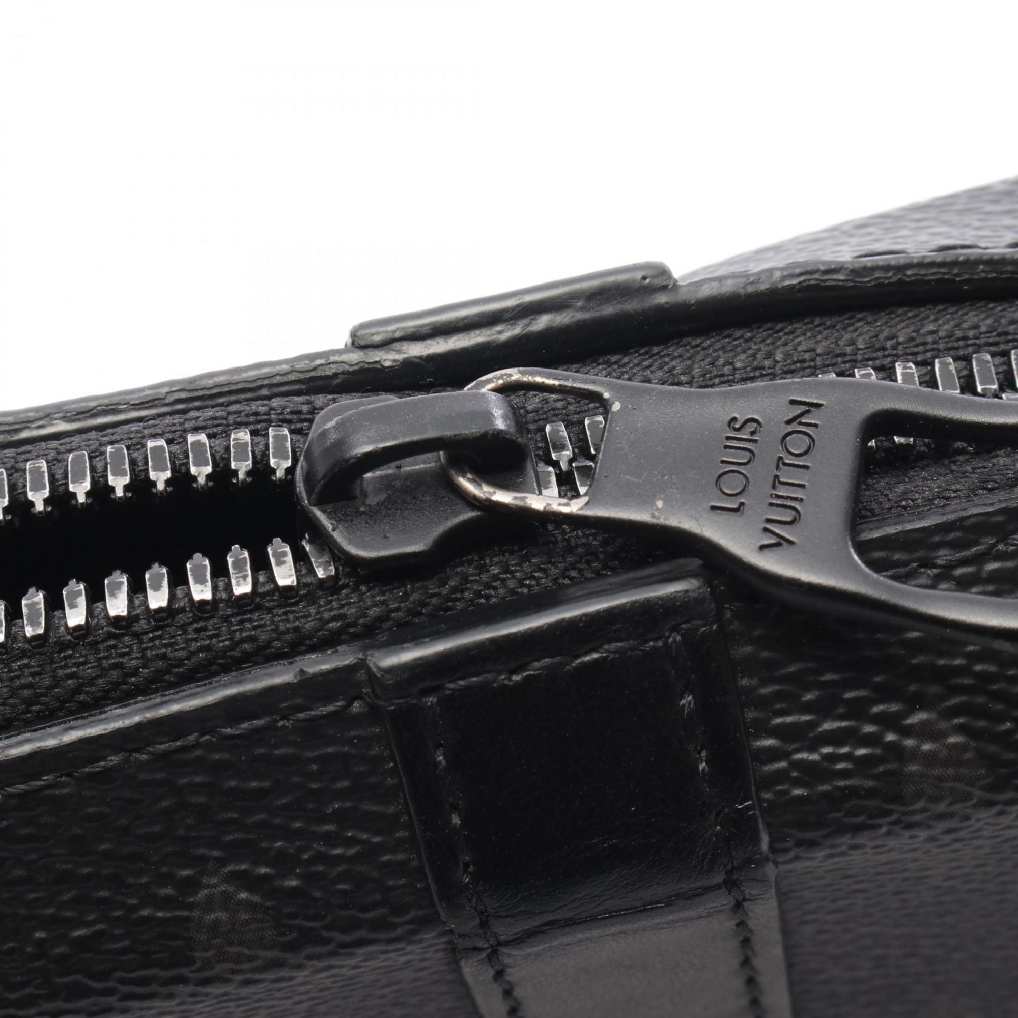 Louis Vuitton Black Coated Canvas Leather Shoulder Bag