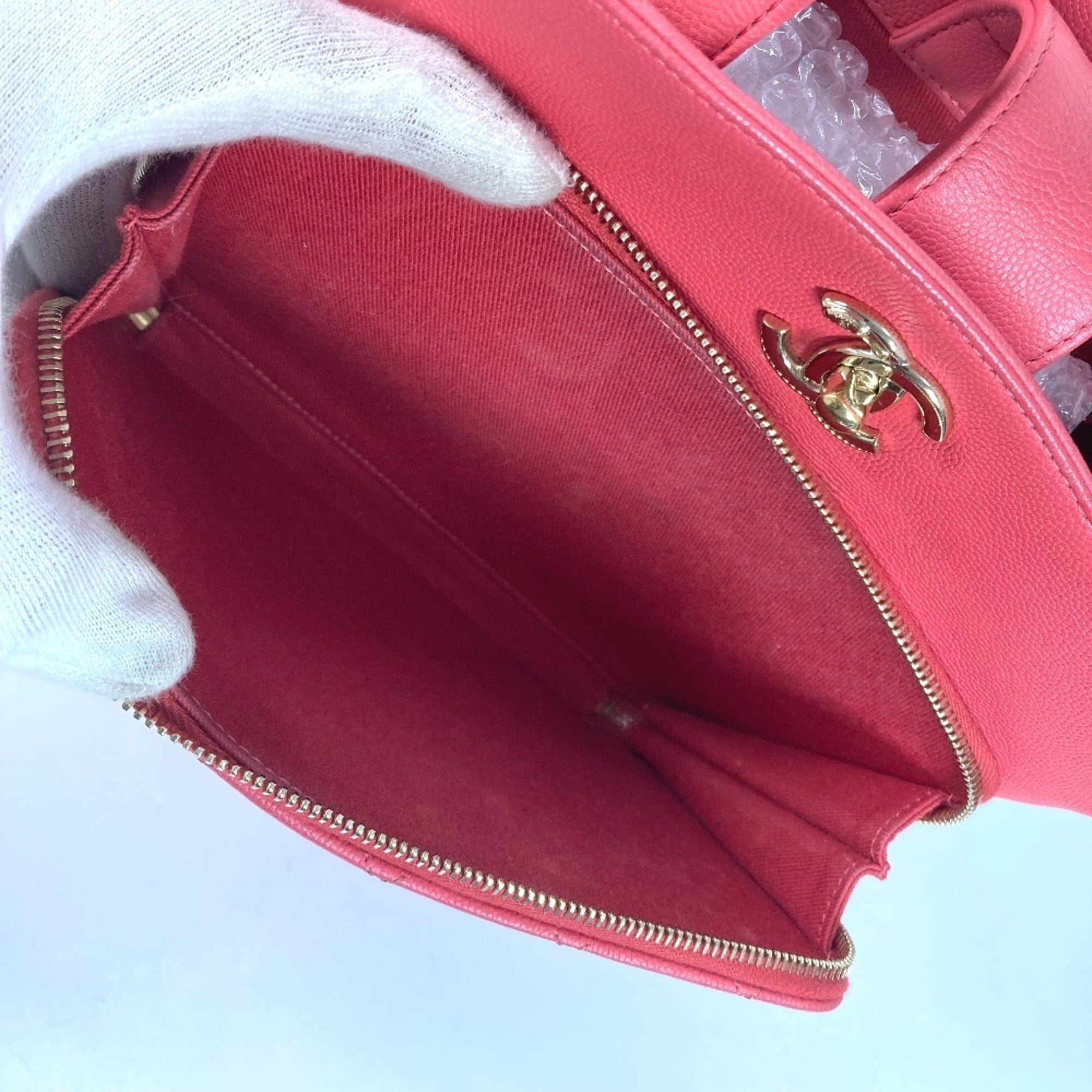 Chanel Pink Grained Calfskin Shoulder Bag Tote Bag