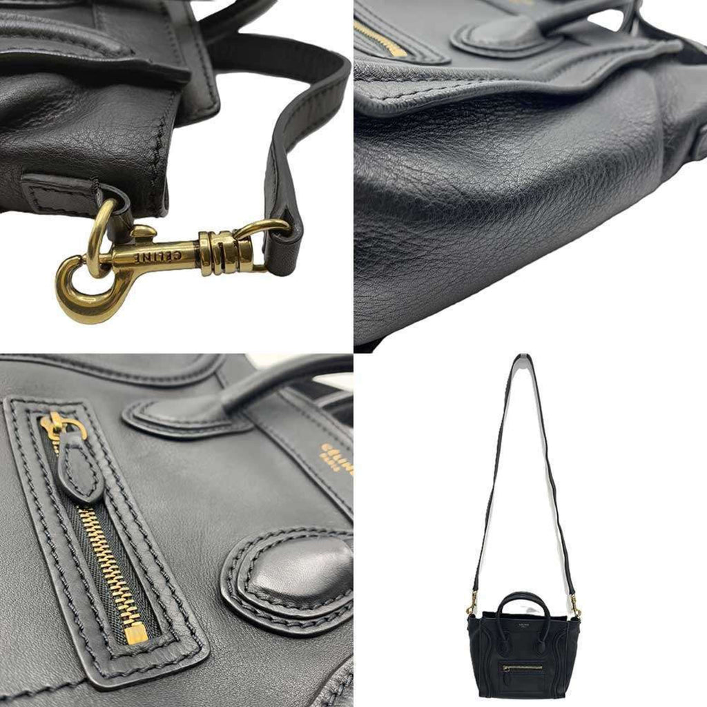 Celine Black Leather Handbag Shoulder Bag