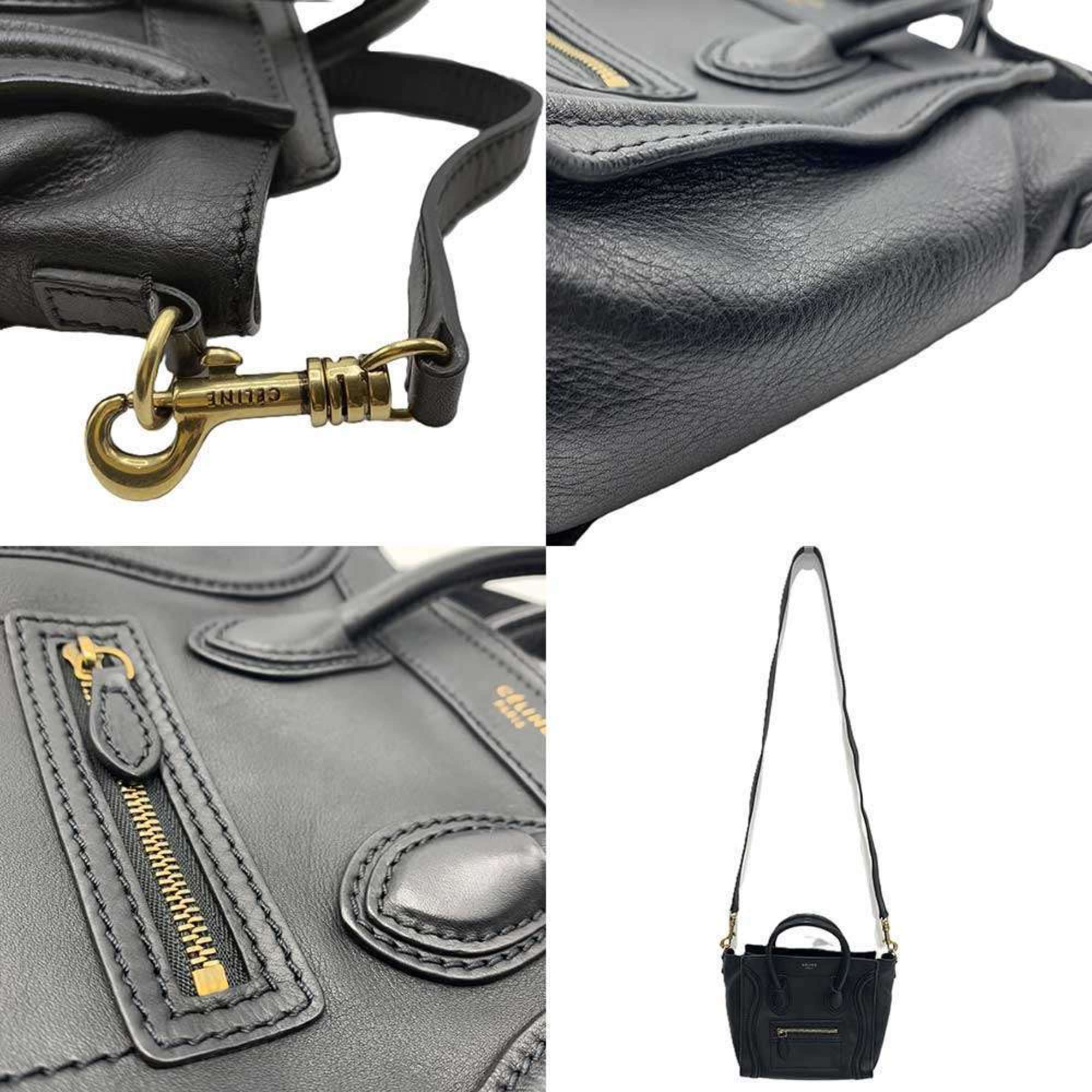 Celine Black Leather Handbag Shoulder Bag