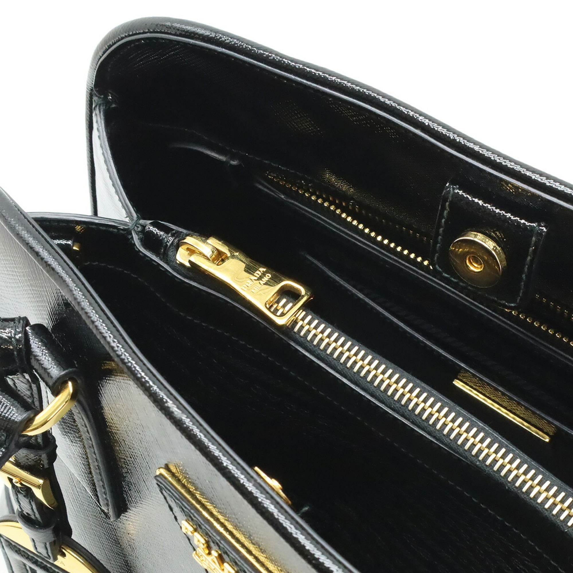 Prada Black Nero Patent Leather Handbag Shoulder Bag