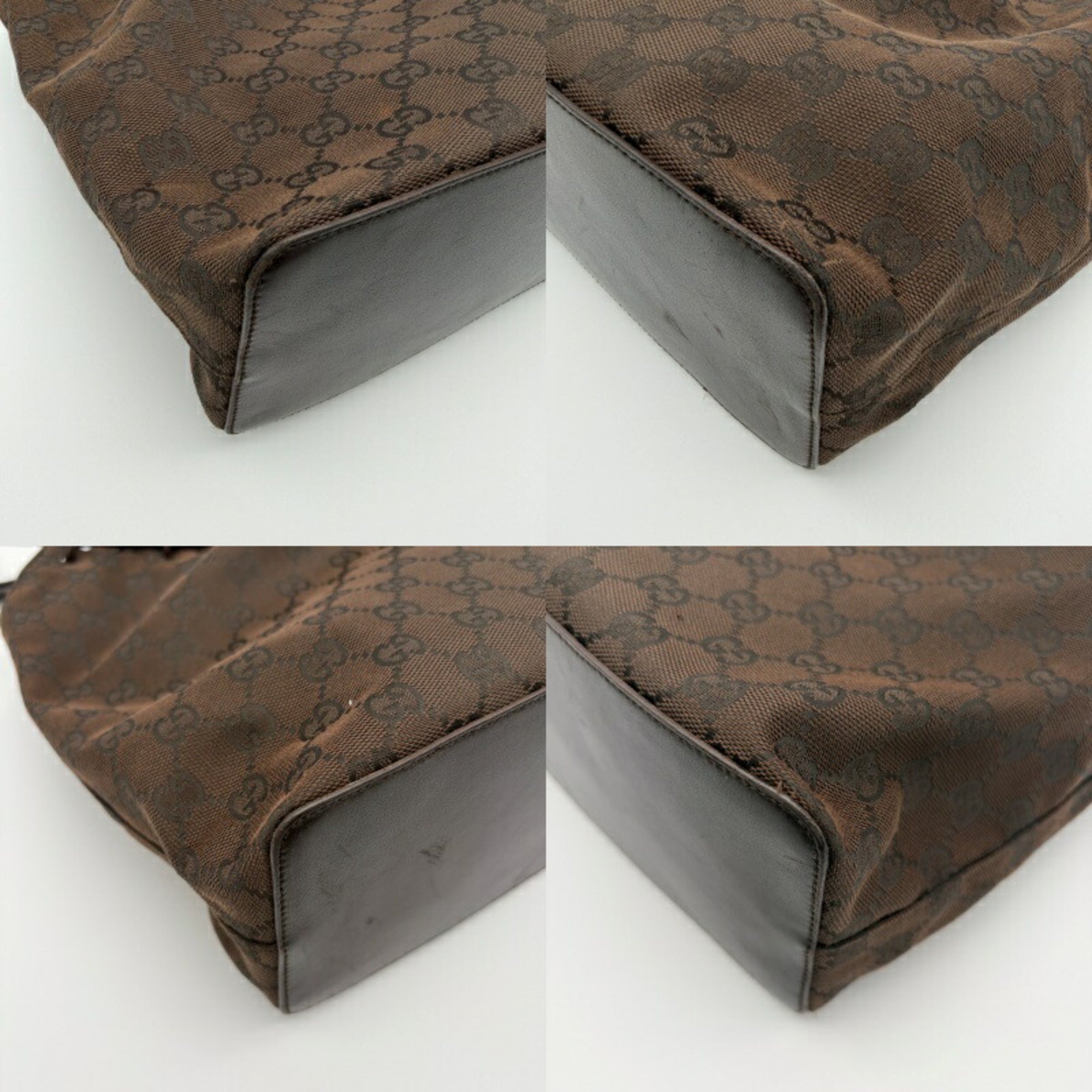 Gucci Gg Canvas Brown Gg Canvas Leather Shoulder Bag (Pre-Owned)