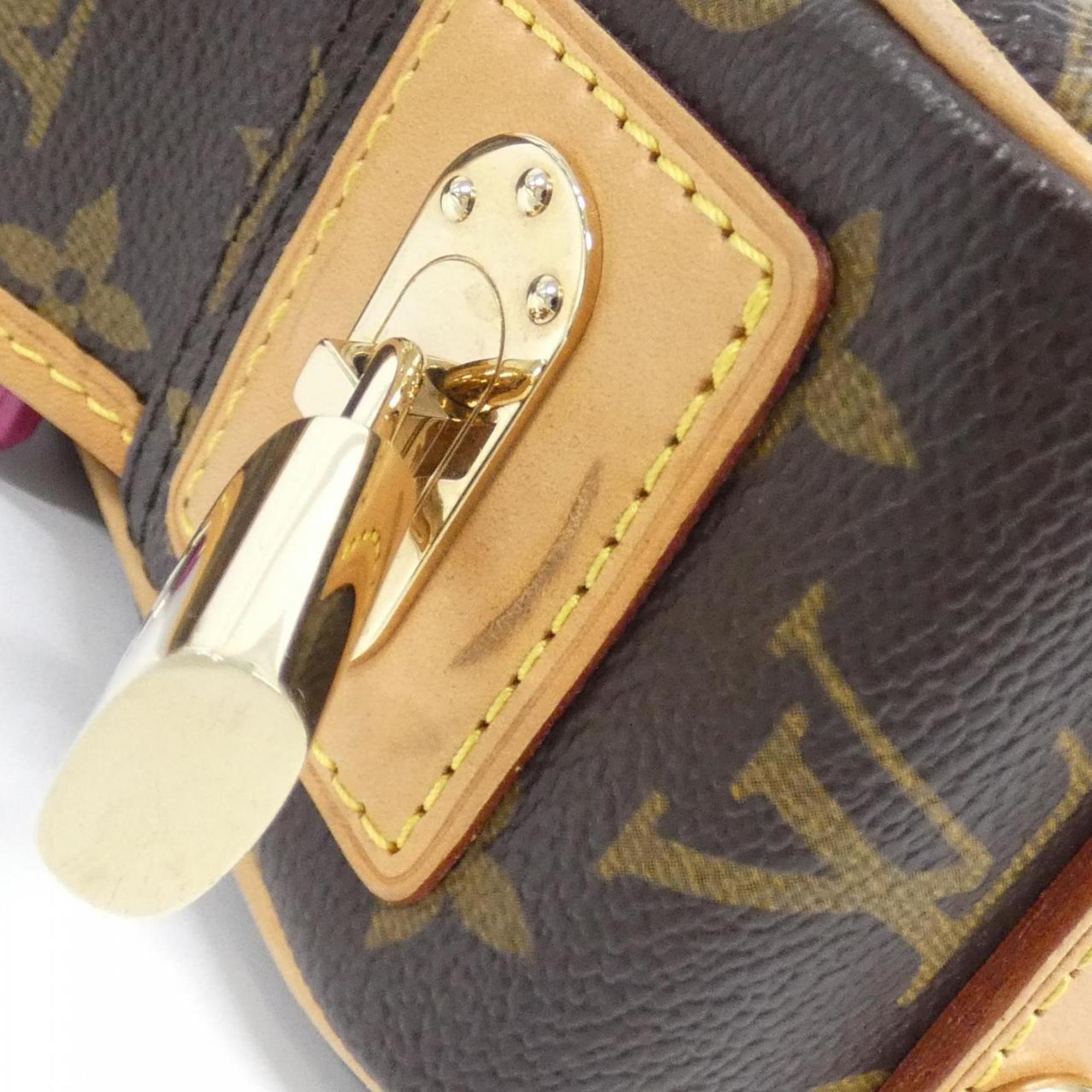 Louis Vuitton Brown Fuchsia Coated Canvas Shoulder Bag