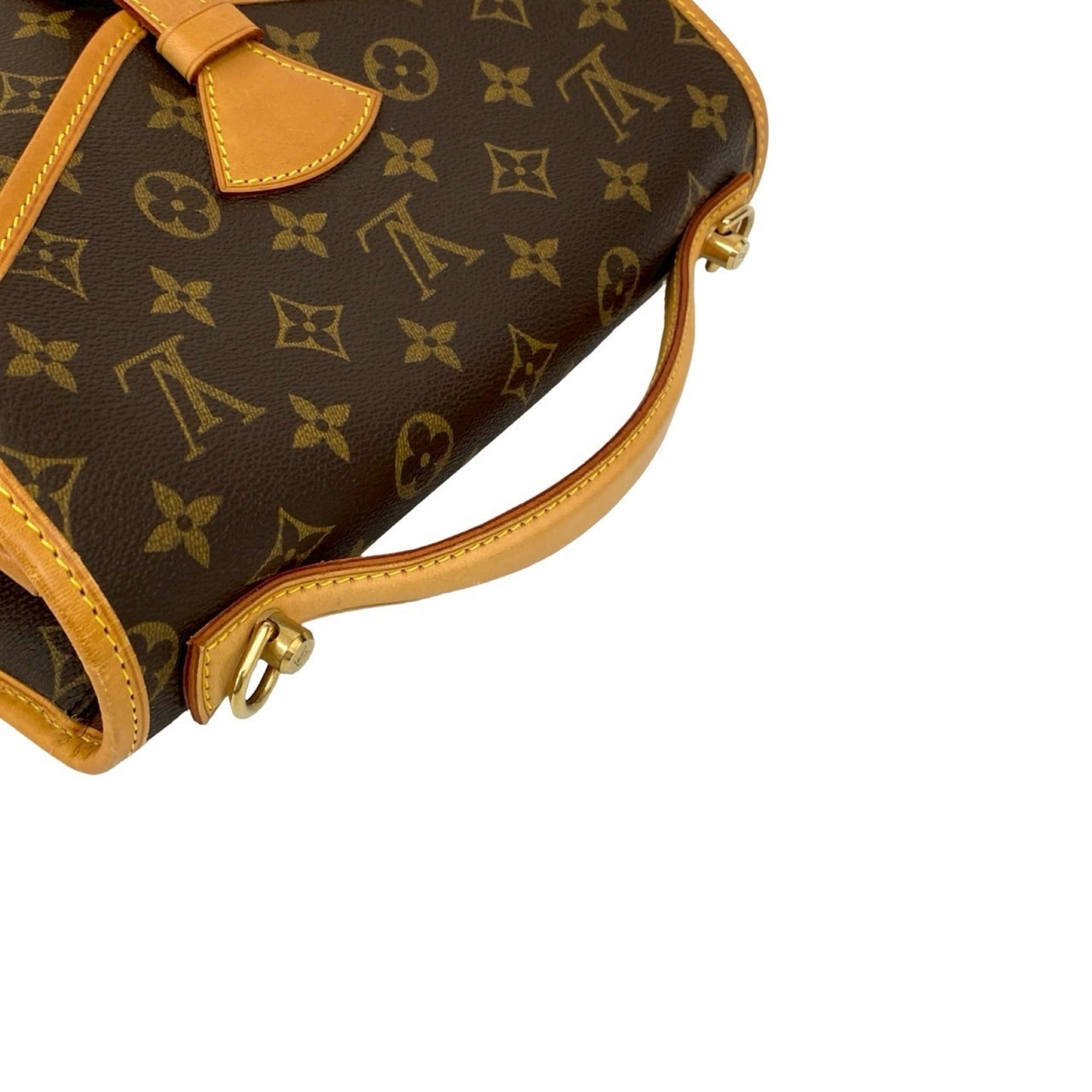 Louis Vuitton Brown Leather Pvc Handbag Shoulder Bag