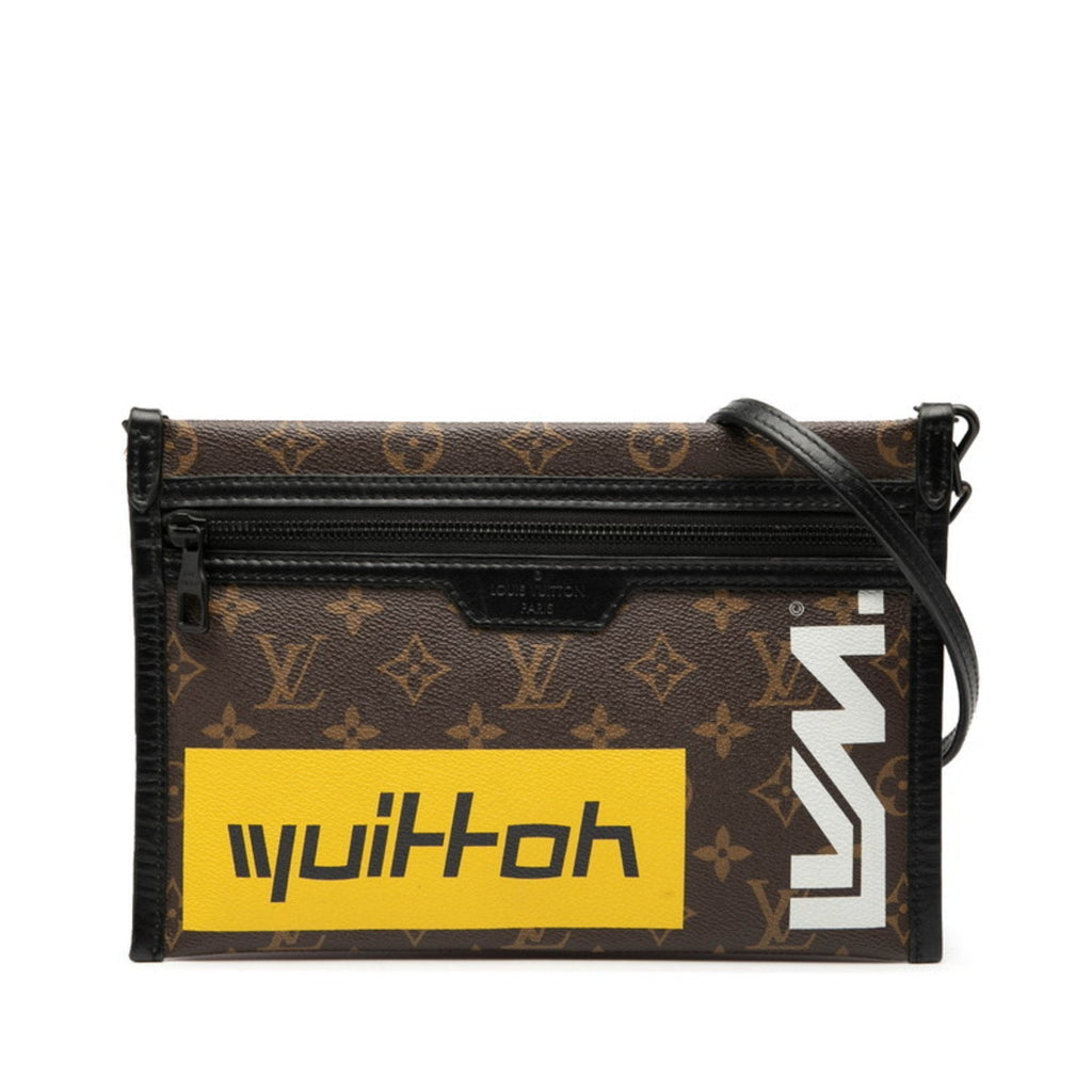 Louis Vuitton Brown Marron Purple Pvc Canvas Leather Shoulder Bag