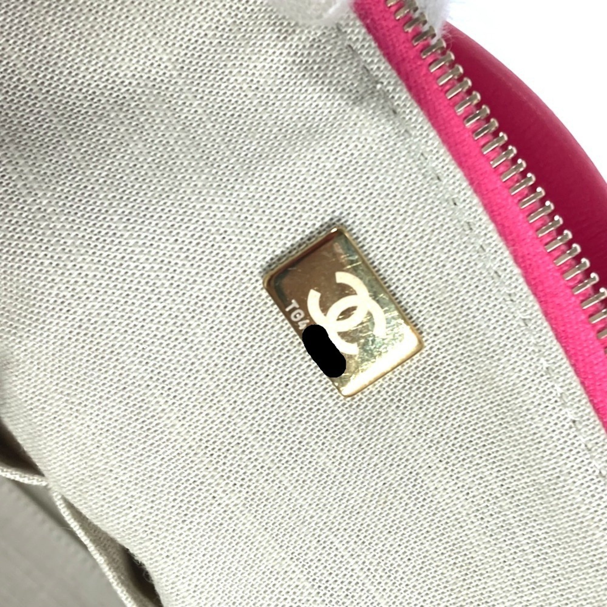 Chanel Pink Canvas Boston Bag Handbag Shoulder Bag