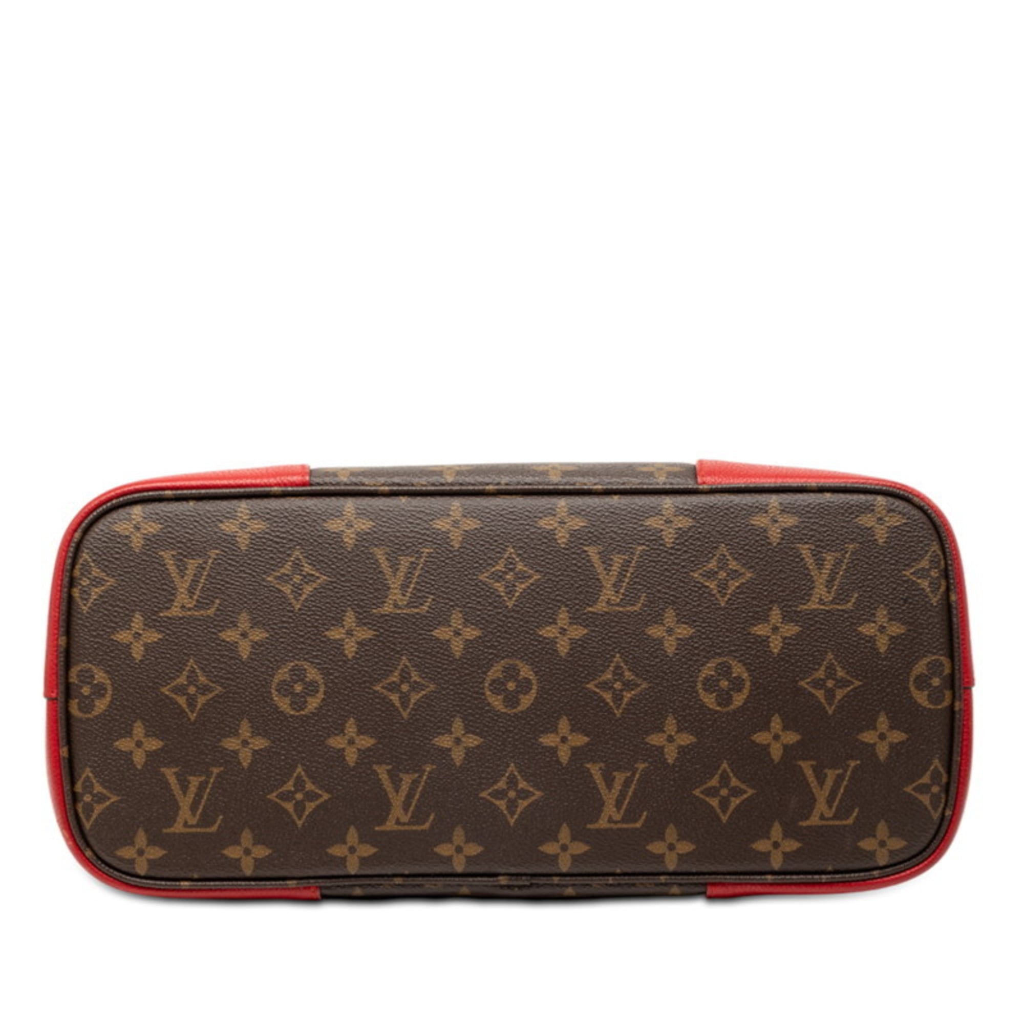 Louis Vuitton Brown Red Color Pvc Leather Handbag Tote Bag