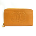 Chanel Orange Grained Calfskin Long Wallet (Bi-Fold)
