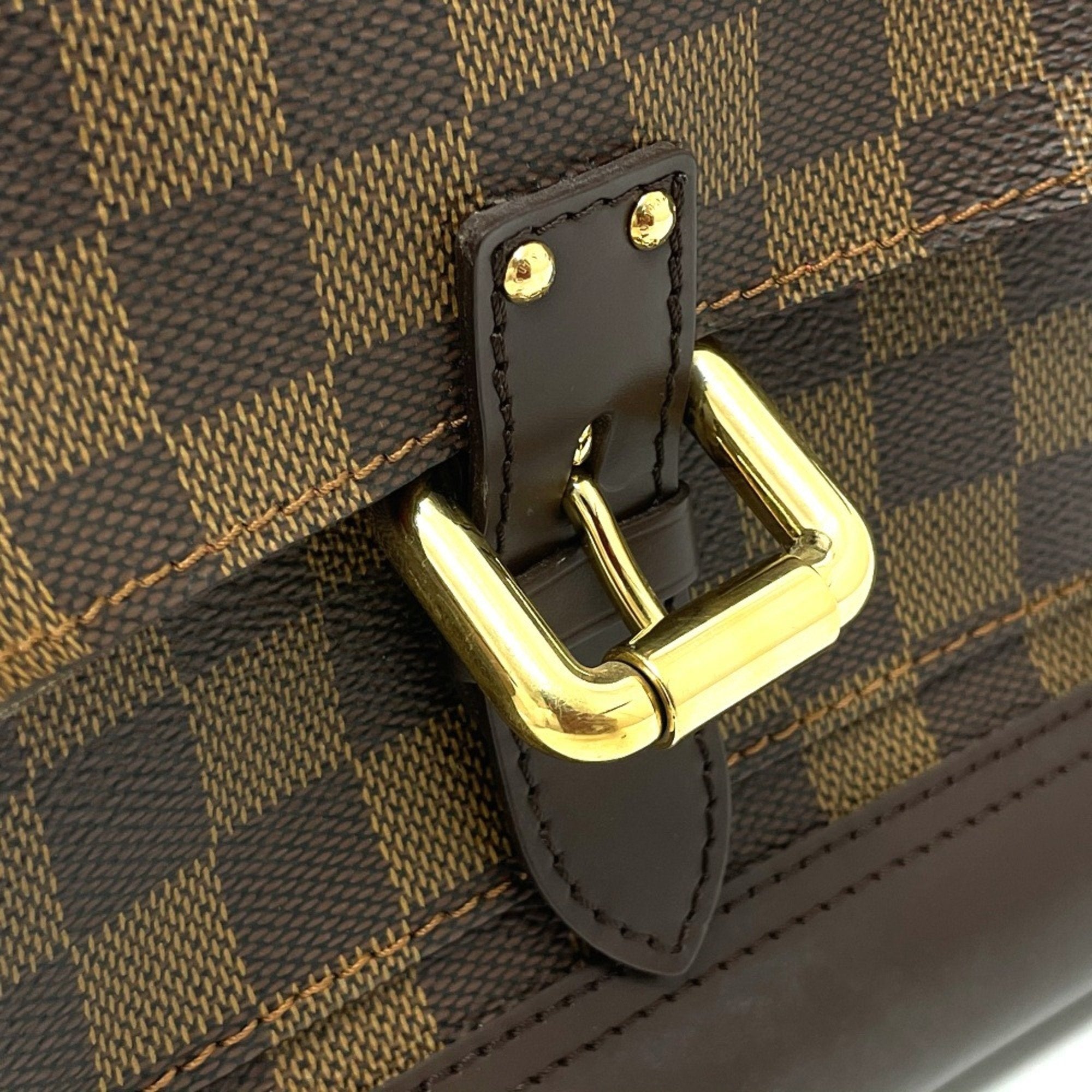 Louis Vuitton Damier Brown Ebene Damier Canvas Leather Handbag