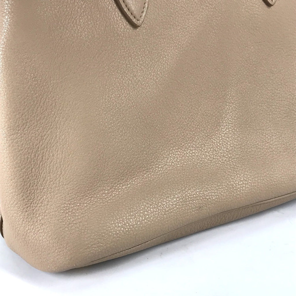 Prada Beige Leather Handbag Shoulder Bag Tote Bag