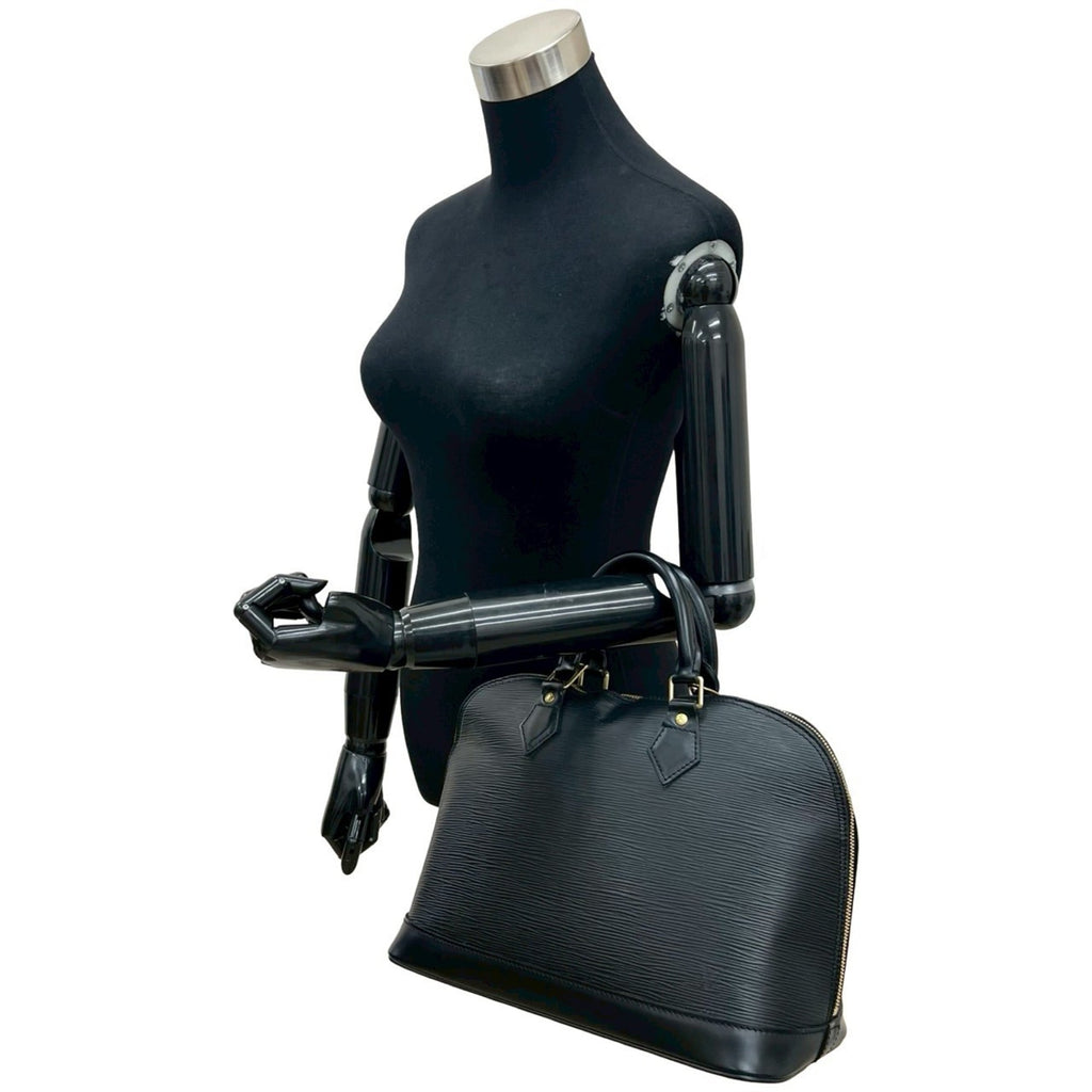 Louis Vuitton Black Epi Leather Handbag Tote Bag