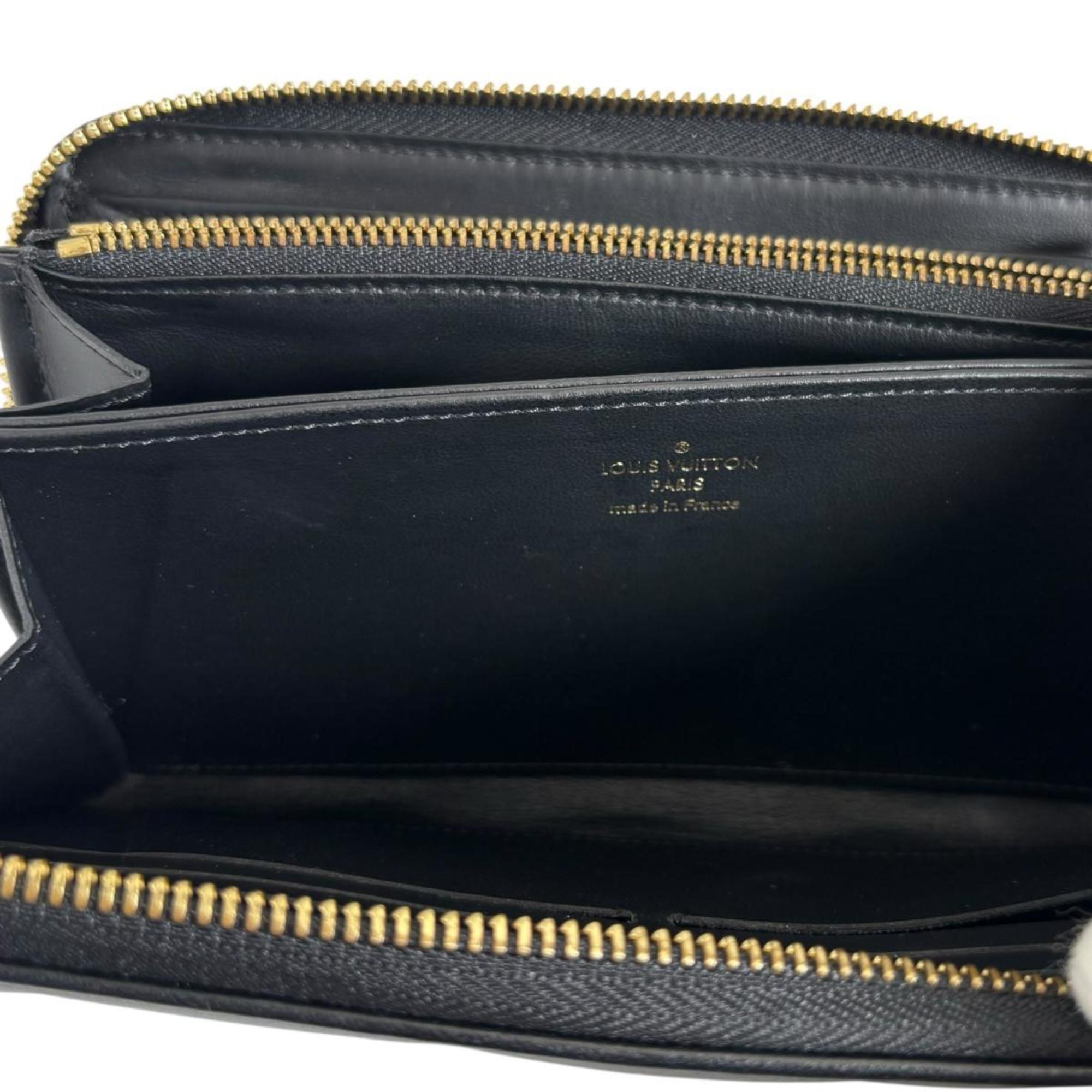 Louis Vuitton Monogram Black Noir Leather Long Wallet