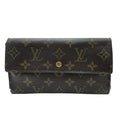 Louis Vuitton Brown Leather Long Wallet (Tri-Fold)