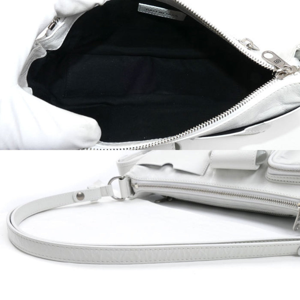 Balenciaga White Leather Shoulder