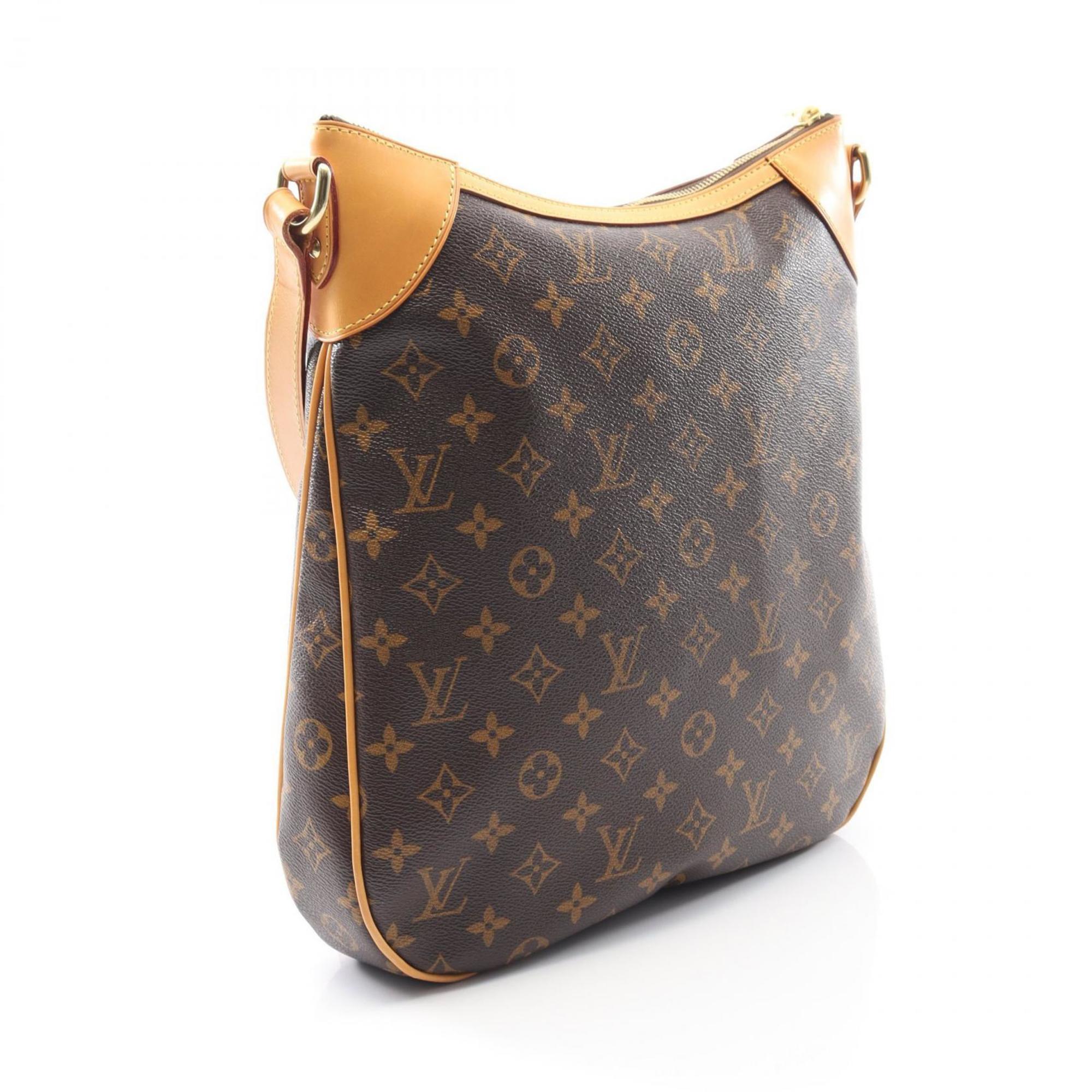 Louis Vuitton Brown Coated Canvas Leather Shoulder Bag