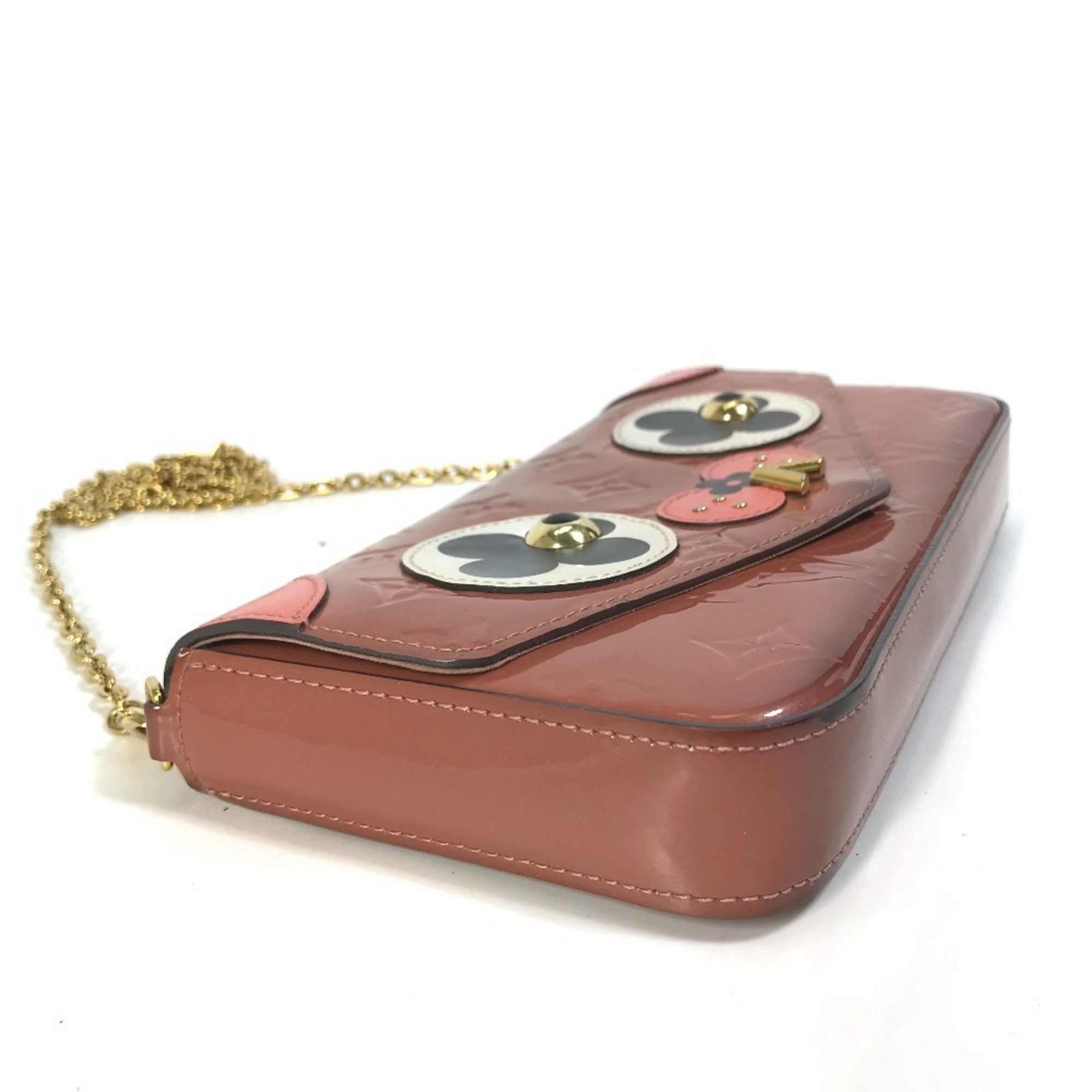 Louis Vuitton Monogram Vernis Pink Patent Leather Pochette Shoulder Bag