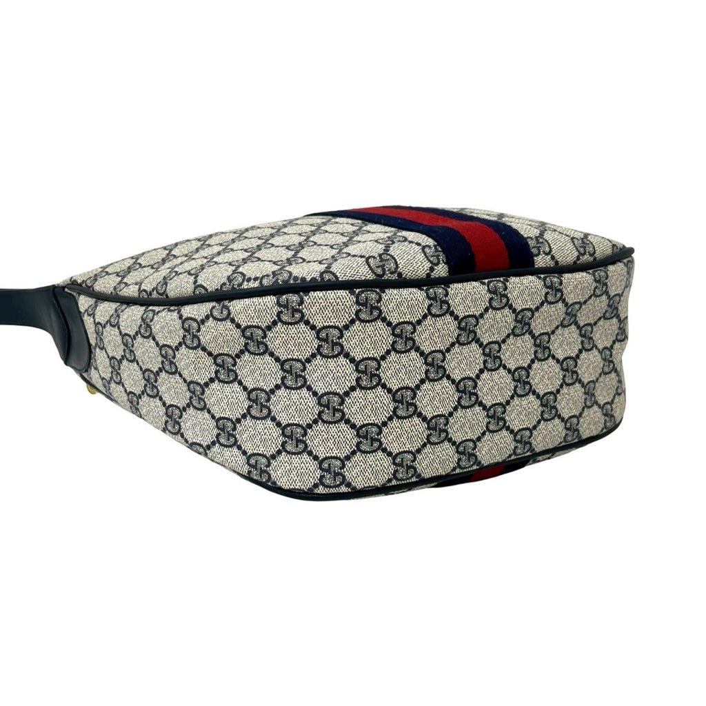 Gucci Navy Red Color Pvc Leather Shoulder Bag (Pre-Owned)