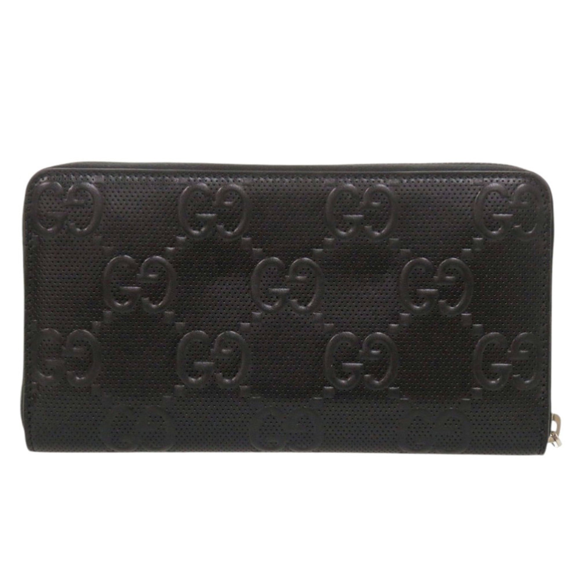 Gucci Black Leather Long Wallet (Bi-Fold) (Pre-Owned)