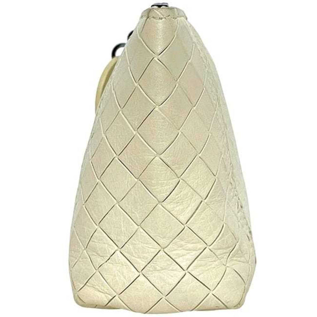 Bottega Veneta White Leather Pouch