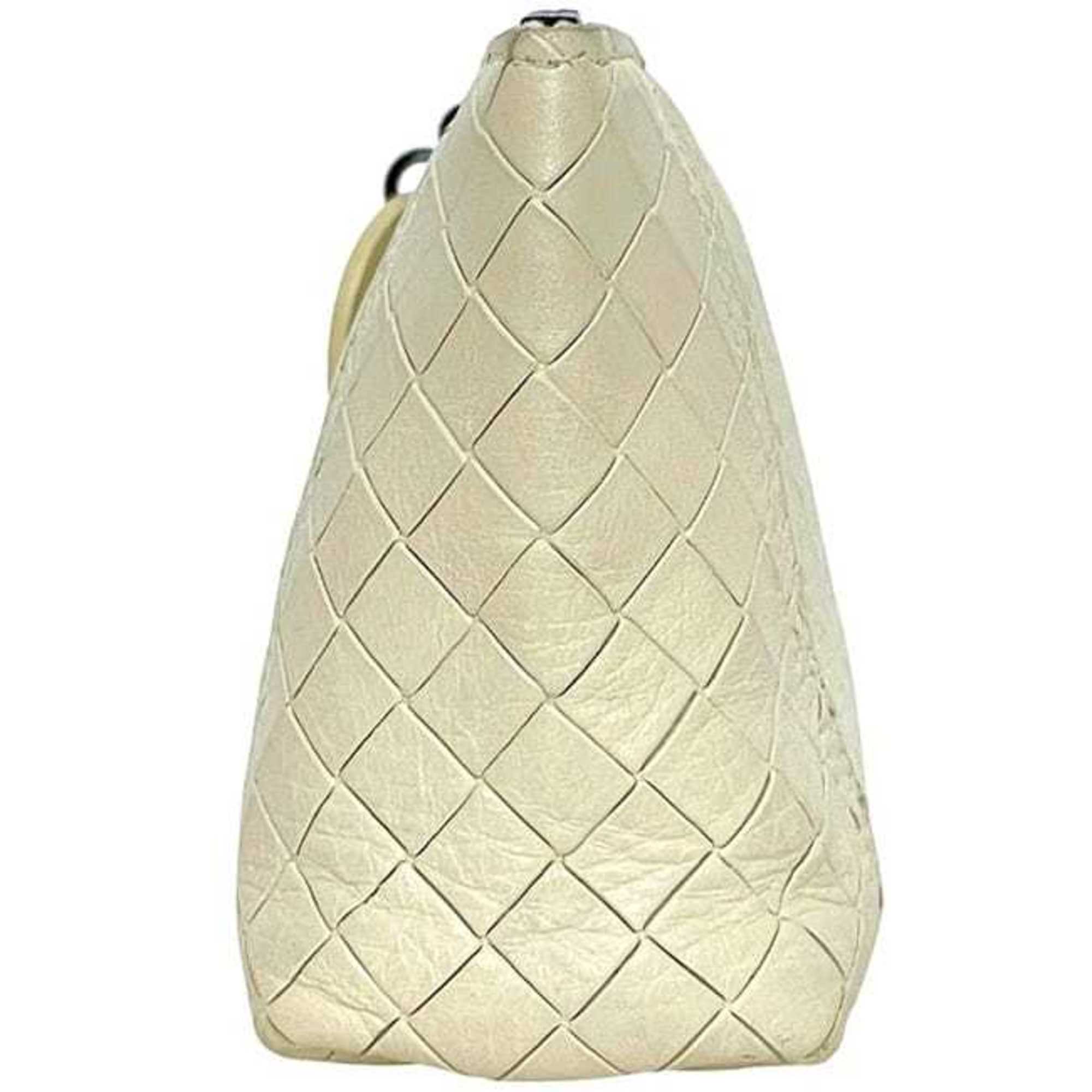 Bottega Veneta White Leather Pouch