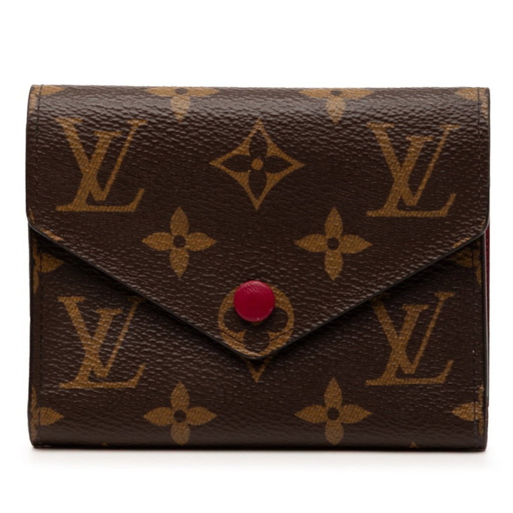 Louis Vuitton Brown Fuchsia Pvc Leather Wallet (Tri-Fold)