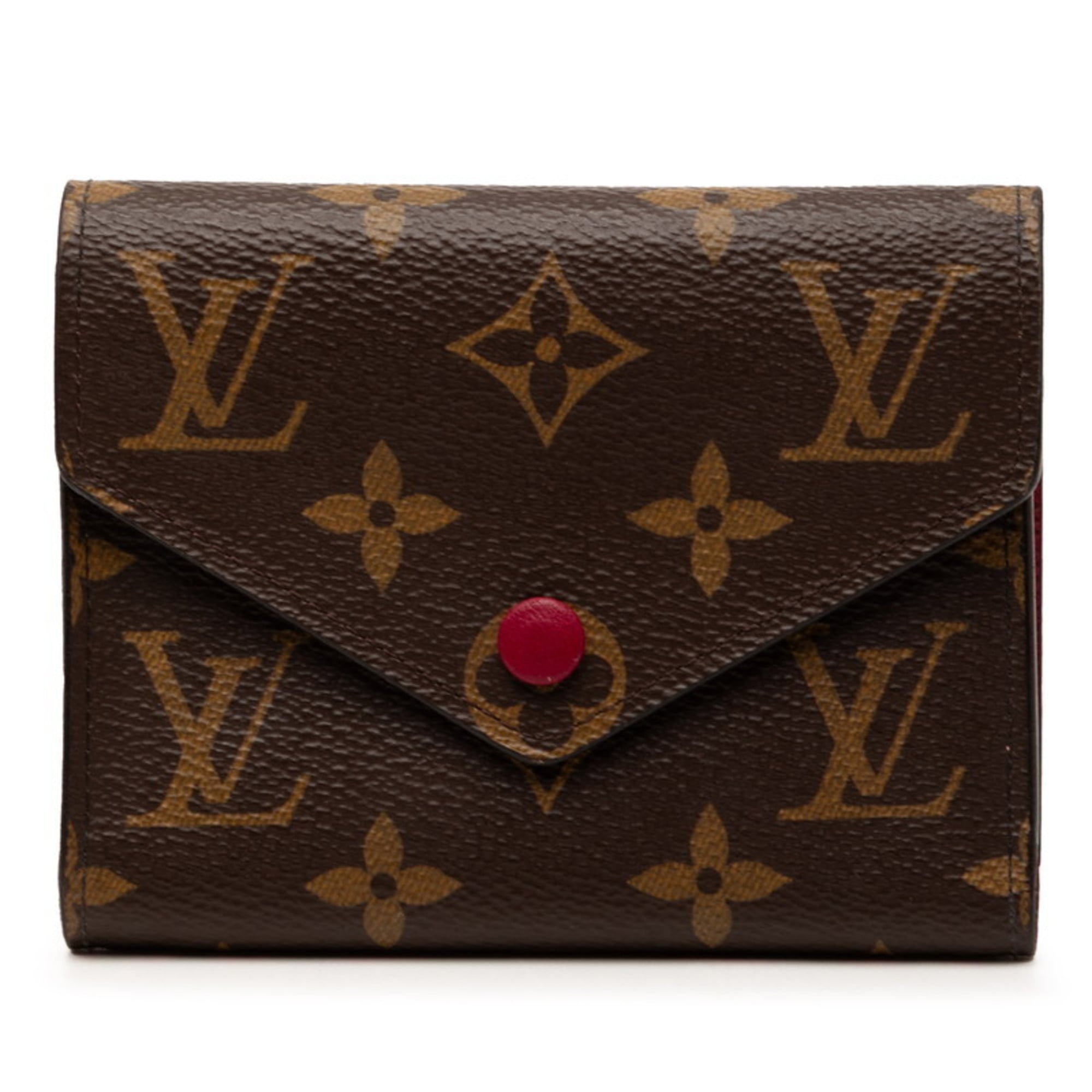 Louis Vuitton Brown Fuchsia Pvc Leather Wallet (Tri-Fold)