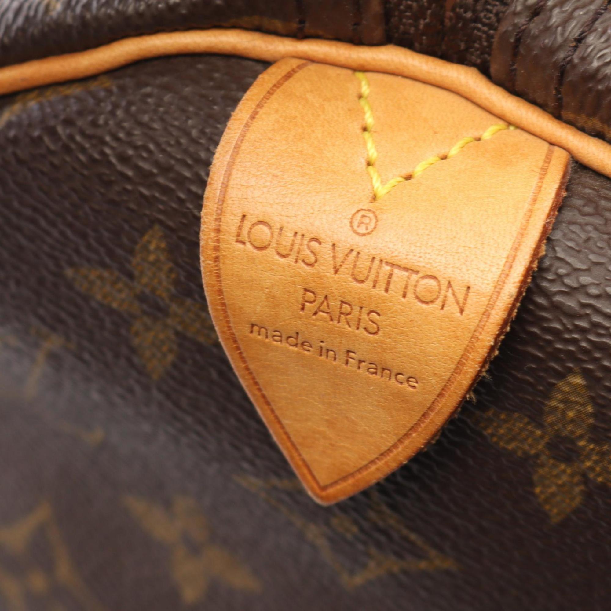 Louis Vuitton Brown Coated Canvas Leather Boston Bag