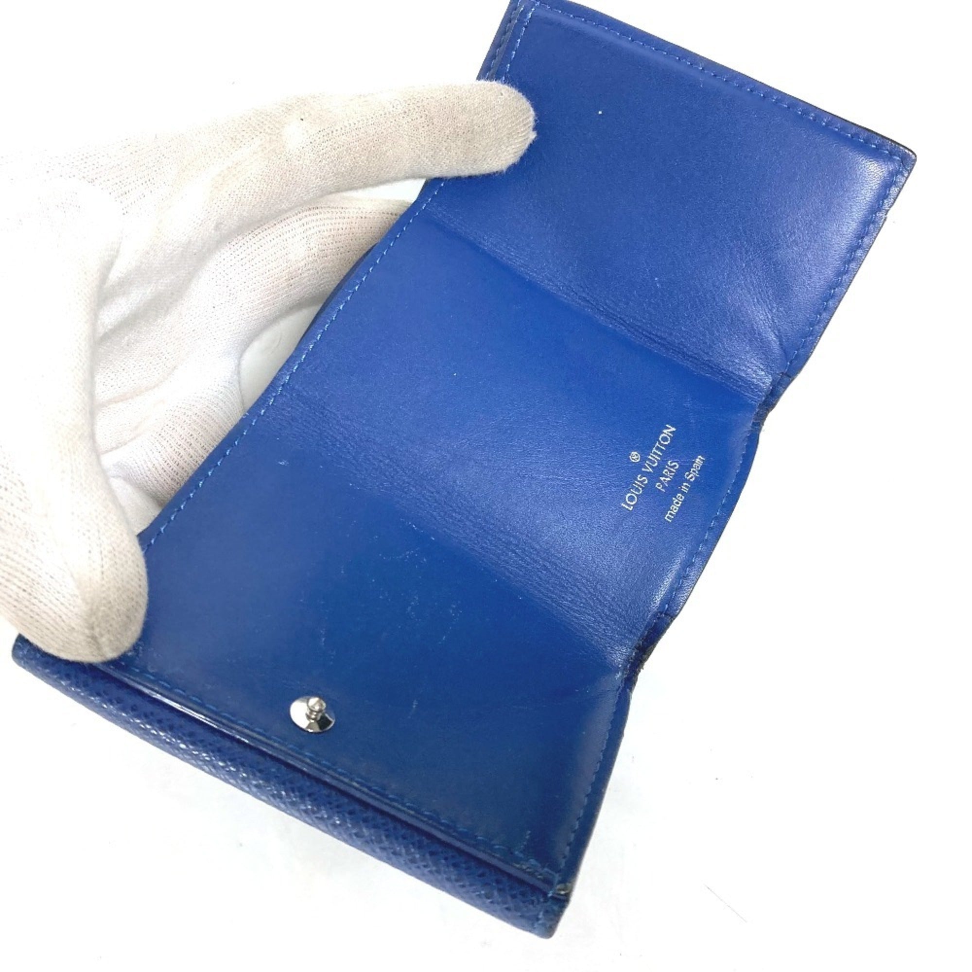 Louis Vuitton Blue Taigarama Monogram Wallet (Tri-Fold)