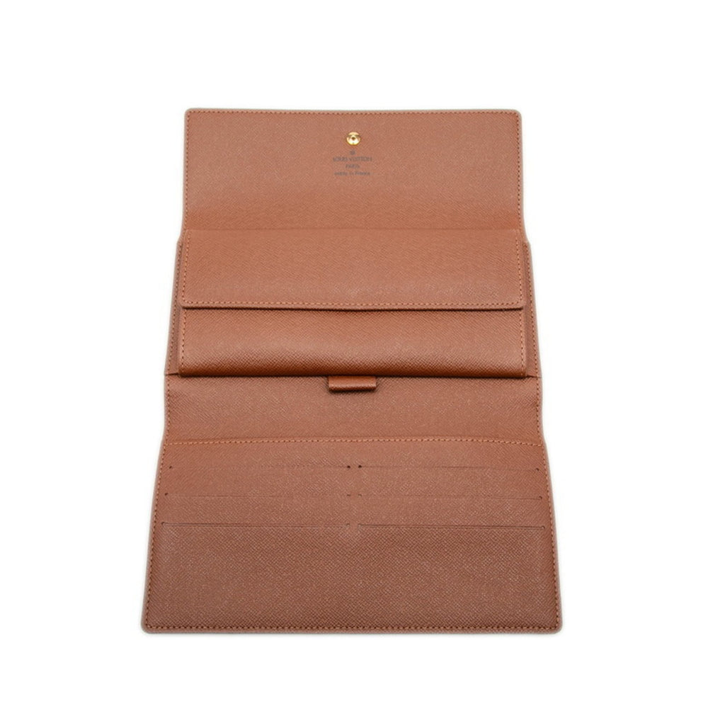 Louis Vuitton Brown Pvc Leather Long Wallet (Tri-Fold)