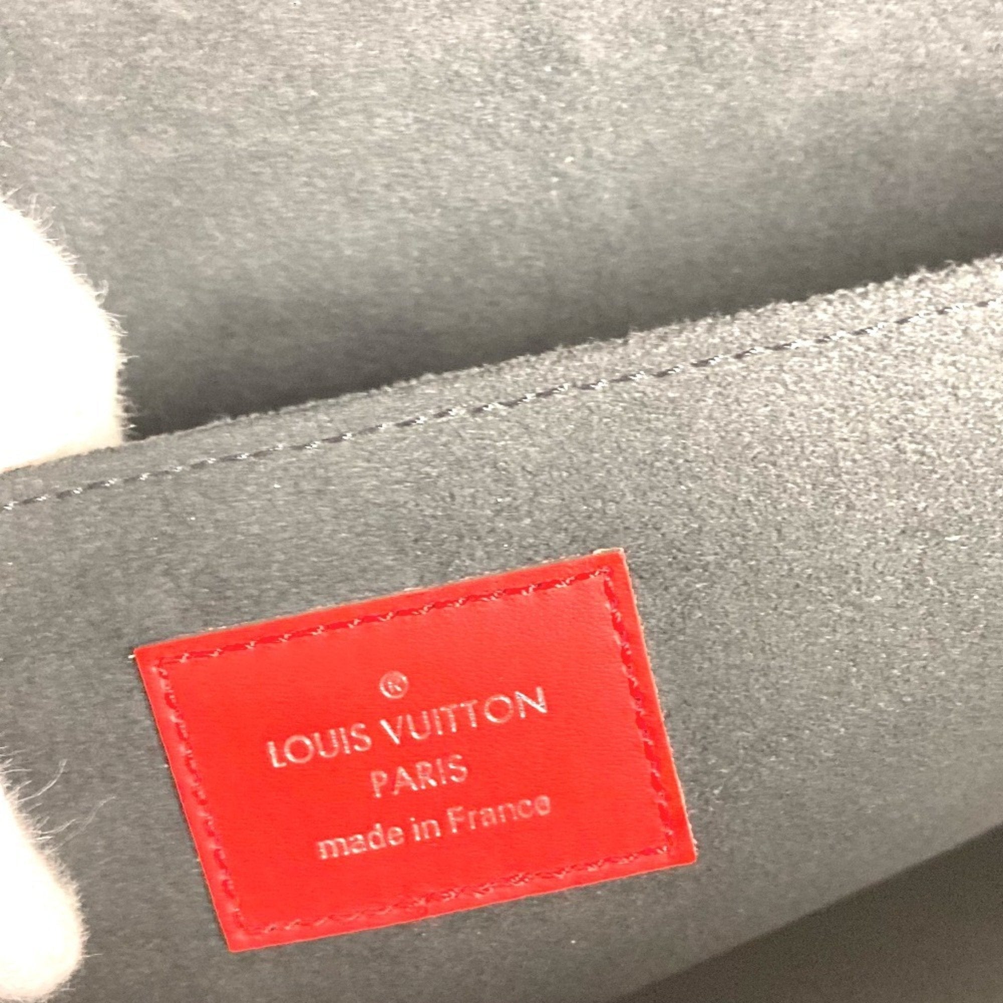 Louis Vuitton Red Color White Epi Leather Clutch Bag Pochette