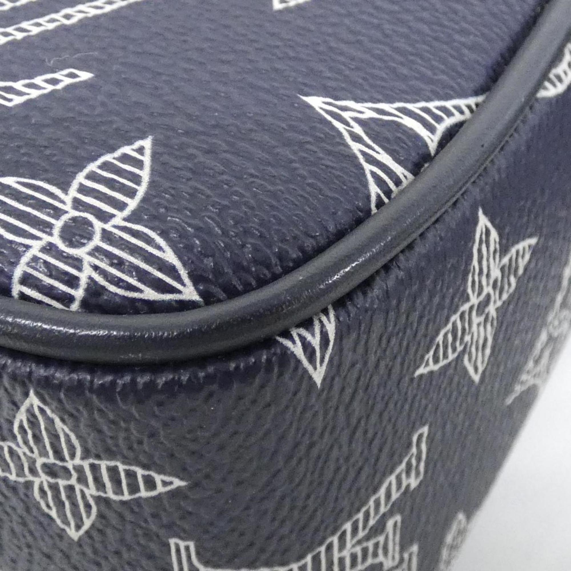 Louis Vuitton Blue Coated Canvas Shoulder Bag