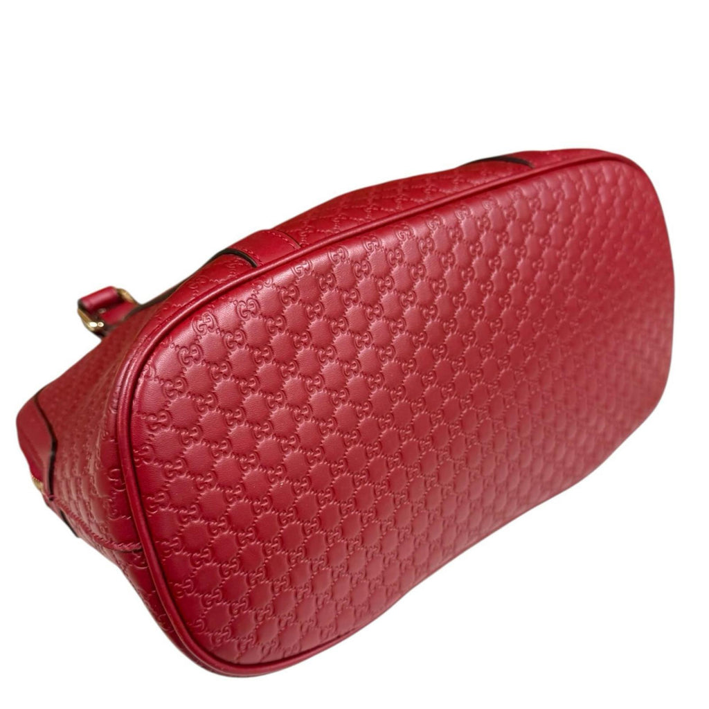 Gucci Red Color Leather Handbag Shoulder Bag (Pre-Owned)