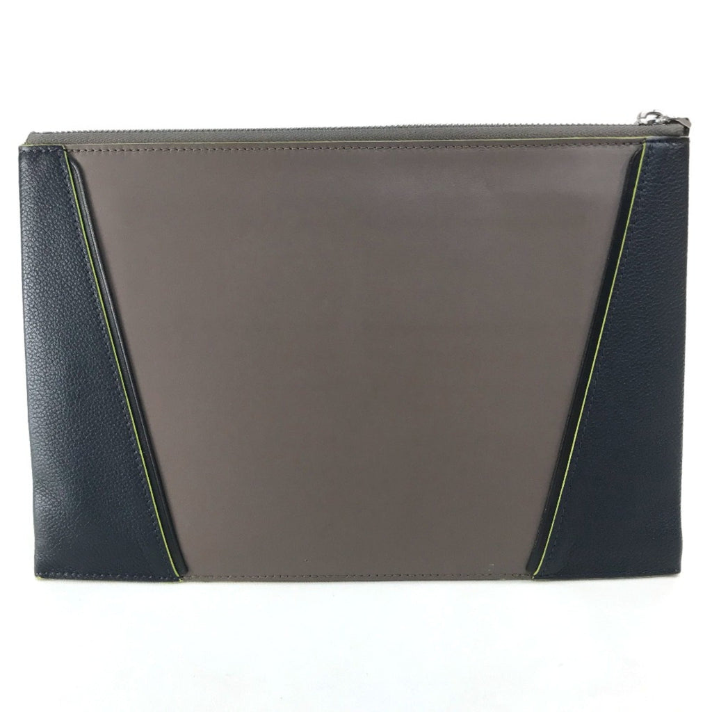 Louis Vuitton Gray Leather Clutch Bag