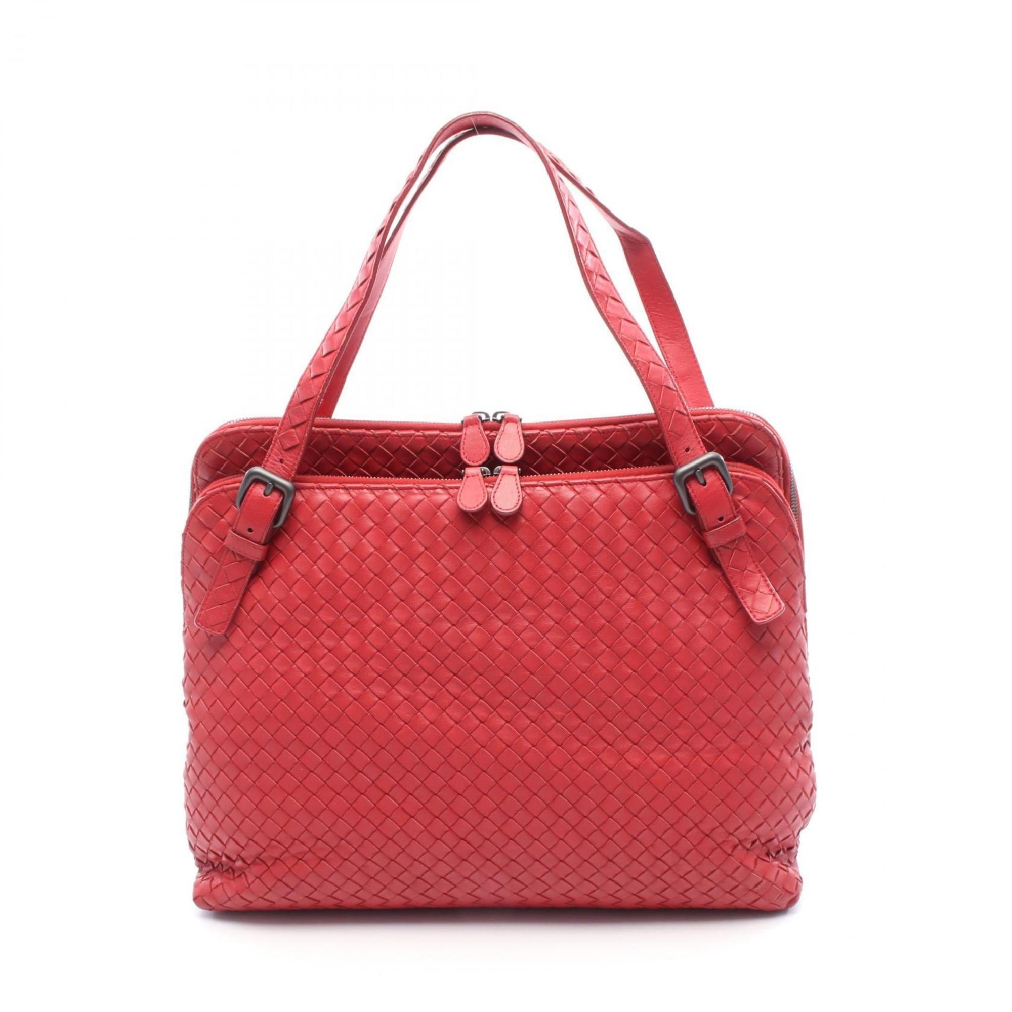 Bottega Veneta Red Color Leather Handbag