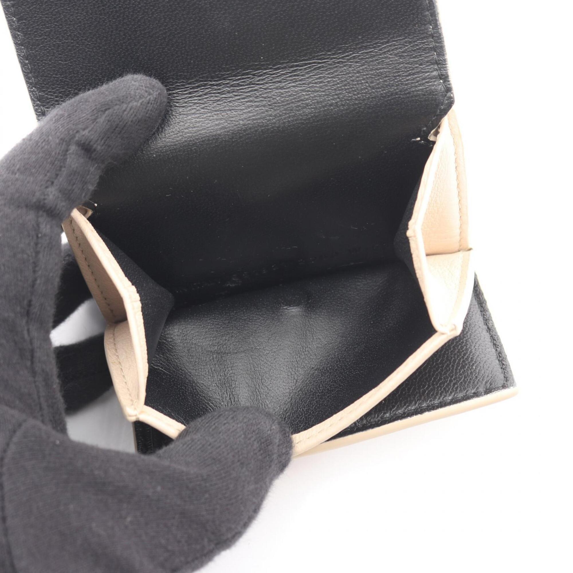 Balenciaga Beige Leather Wallet (Tri-Fold)