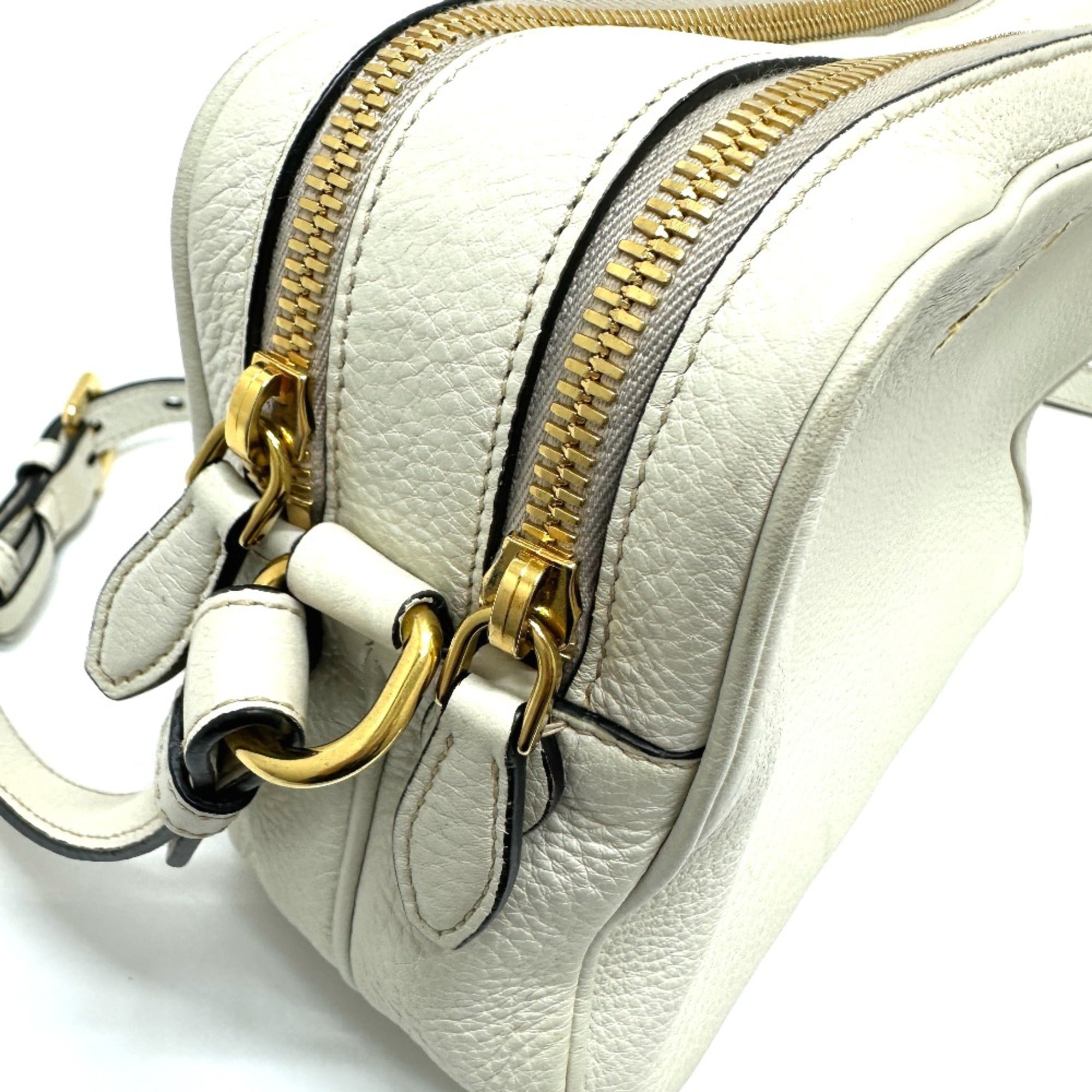 Prada White Leather Shoulder Bag