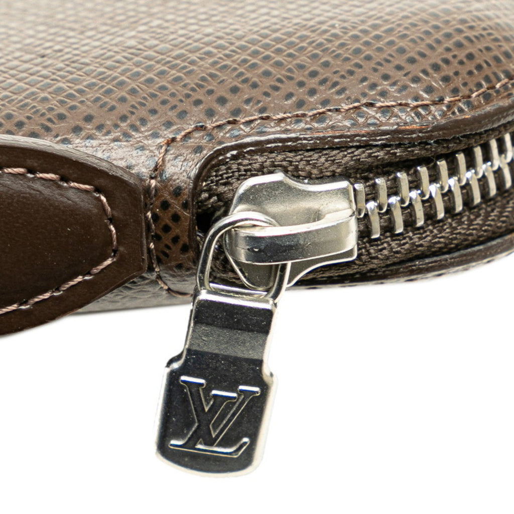 Louis Vuitton Brown Grizzly Leather Pvc Long Wallet