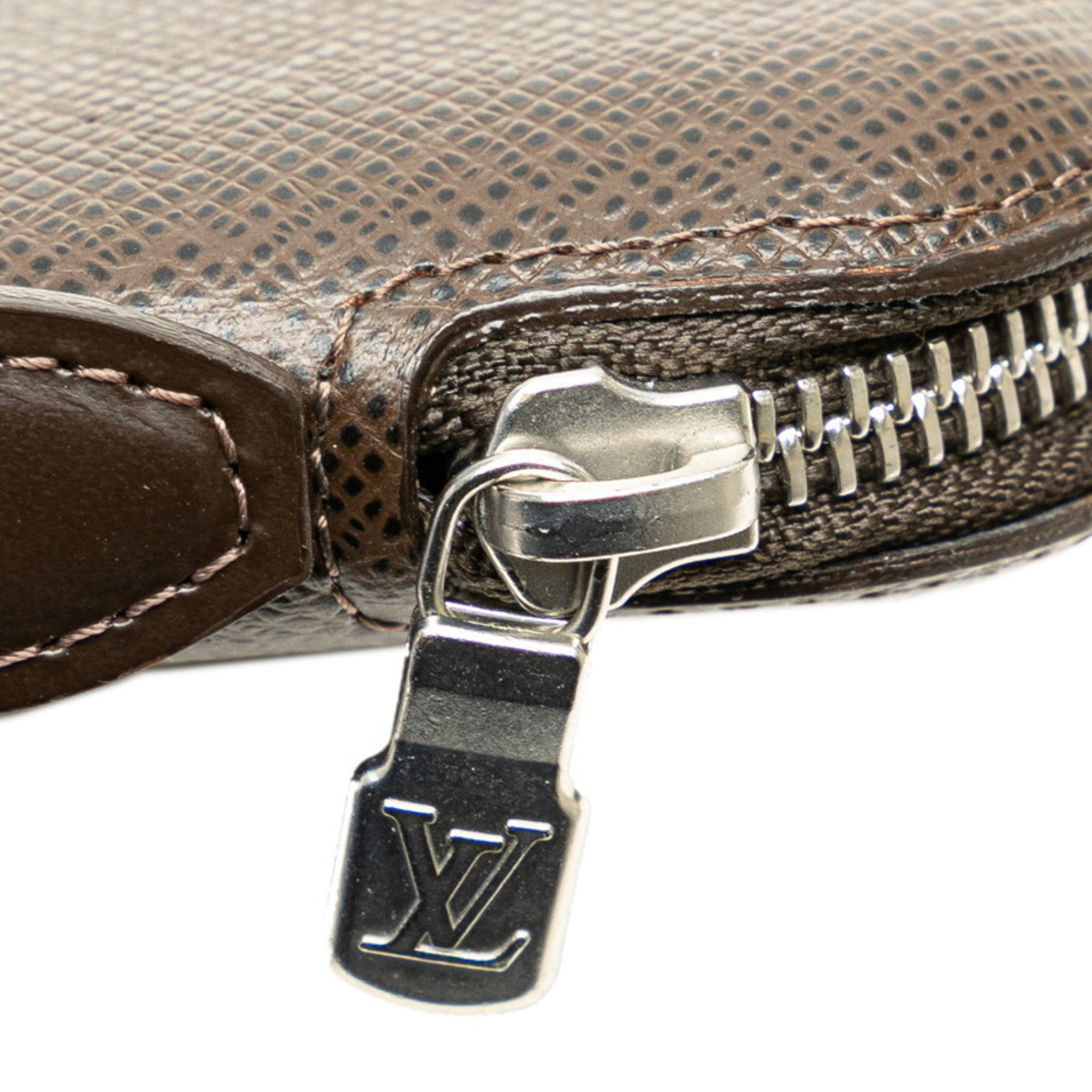 Louis Vuitton Brown Grizzly Leather Pvc Long Wallet