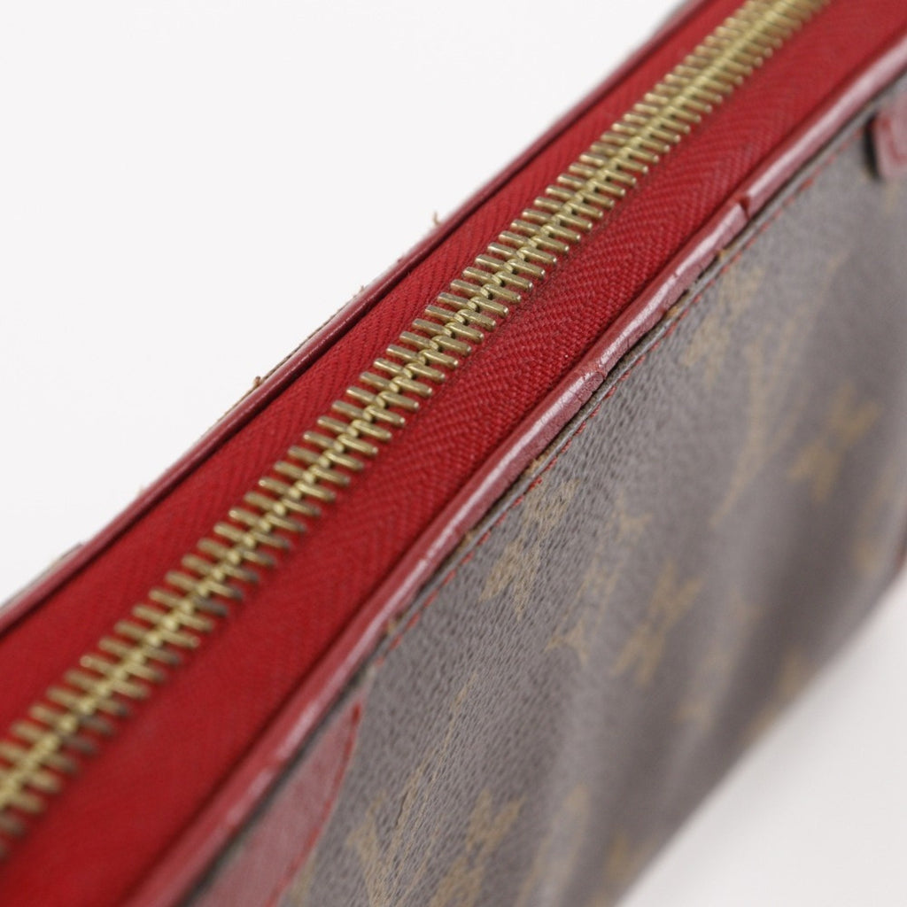 Louis Vuitton Monogram Brown Cerise Red Color Monogram Long Wallet