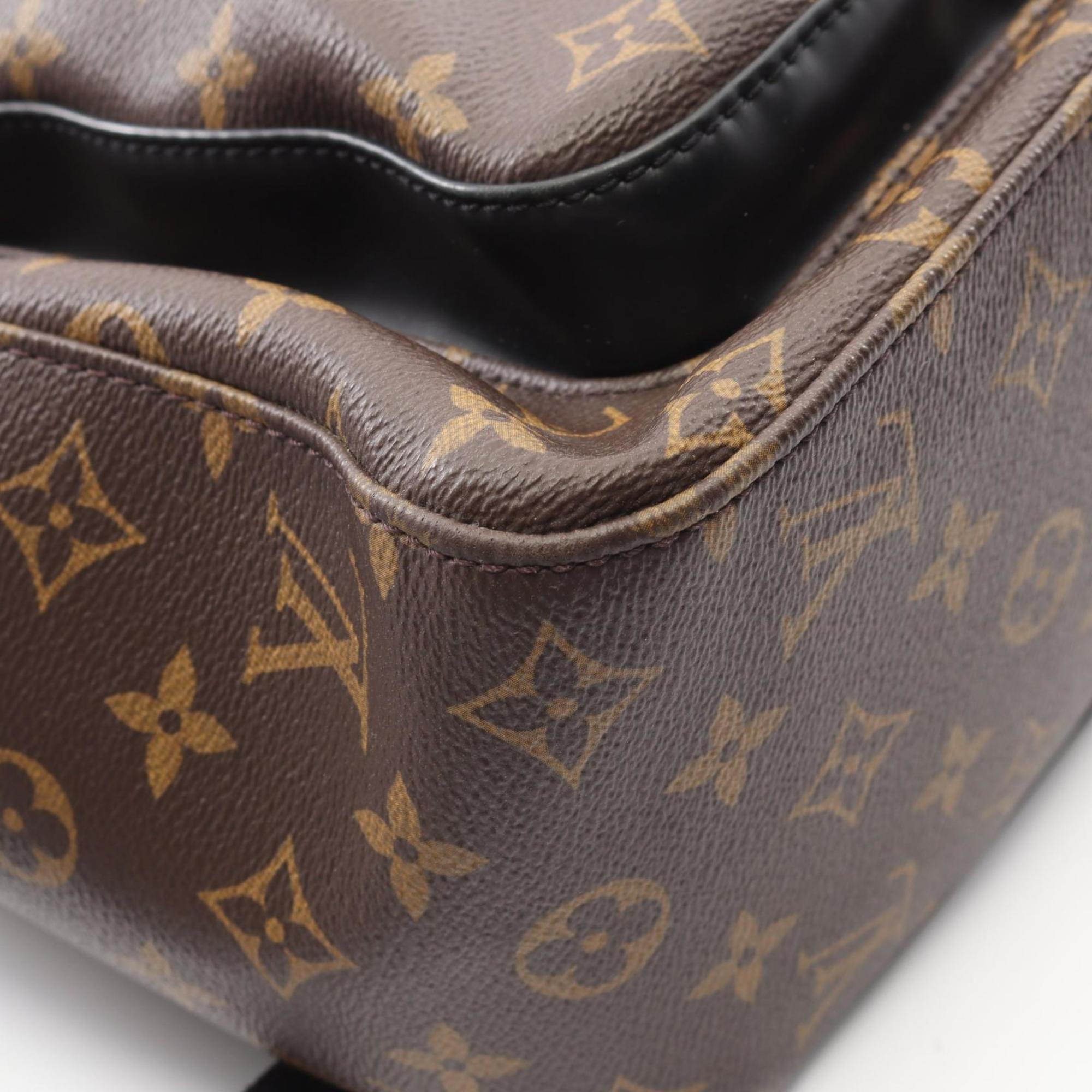 Louis Vuitton Black Brown Coated Canvas Monogram Pvc Leather Backpack