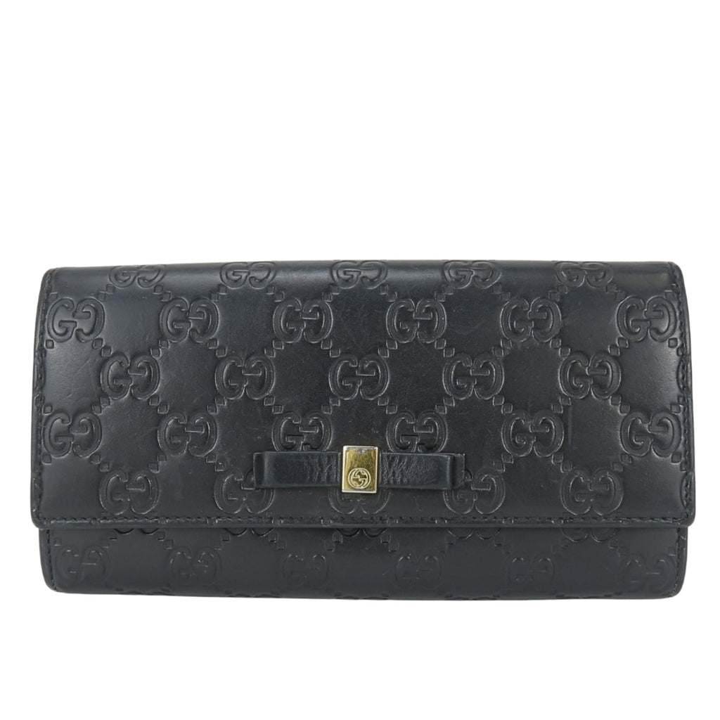 Gucci Black Gg Leather Wallet (Bi-Fold) (Pre-Owned)