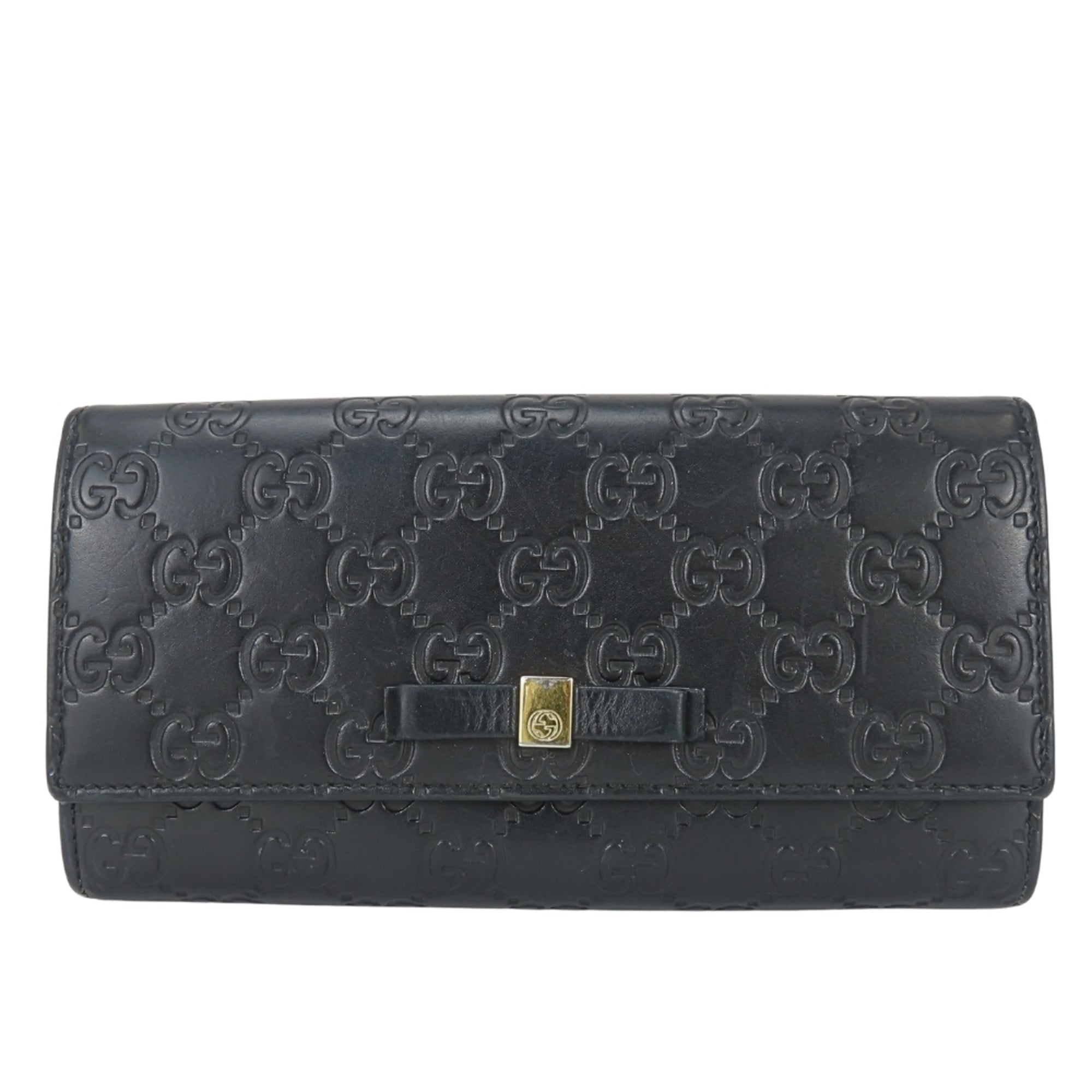 Gucci Black Gg Leather Wallet (Bi-Fold) (Pre-Owned)