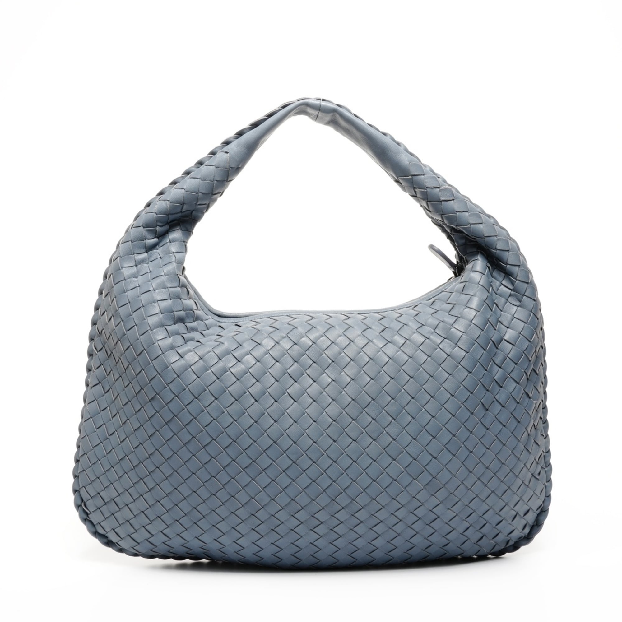 Bottega Veneta Intrecciato Gray Leather Shoulder Bag