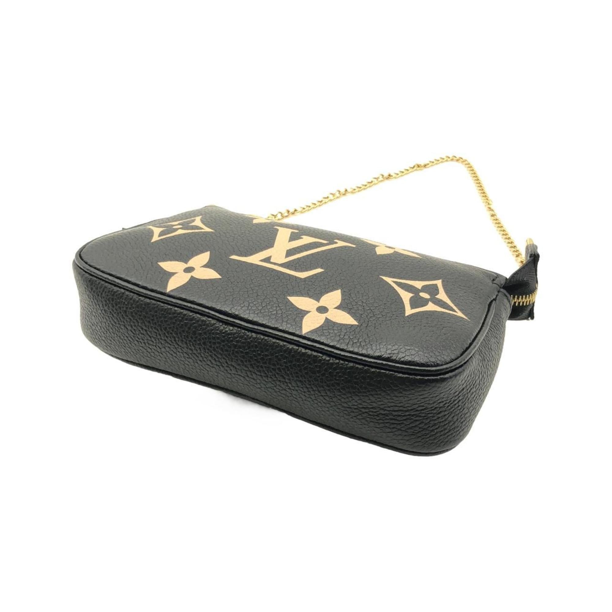 Louis Vuitton Beige Black Leather Pochette