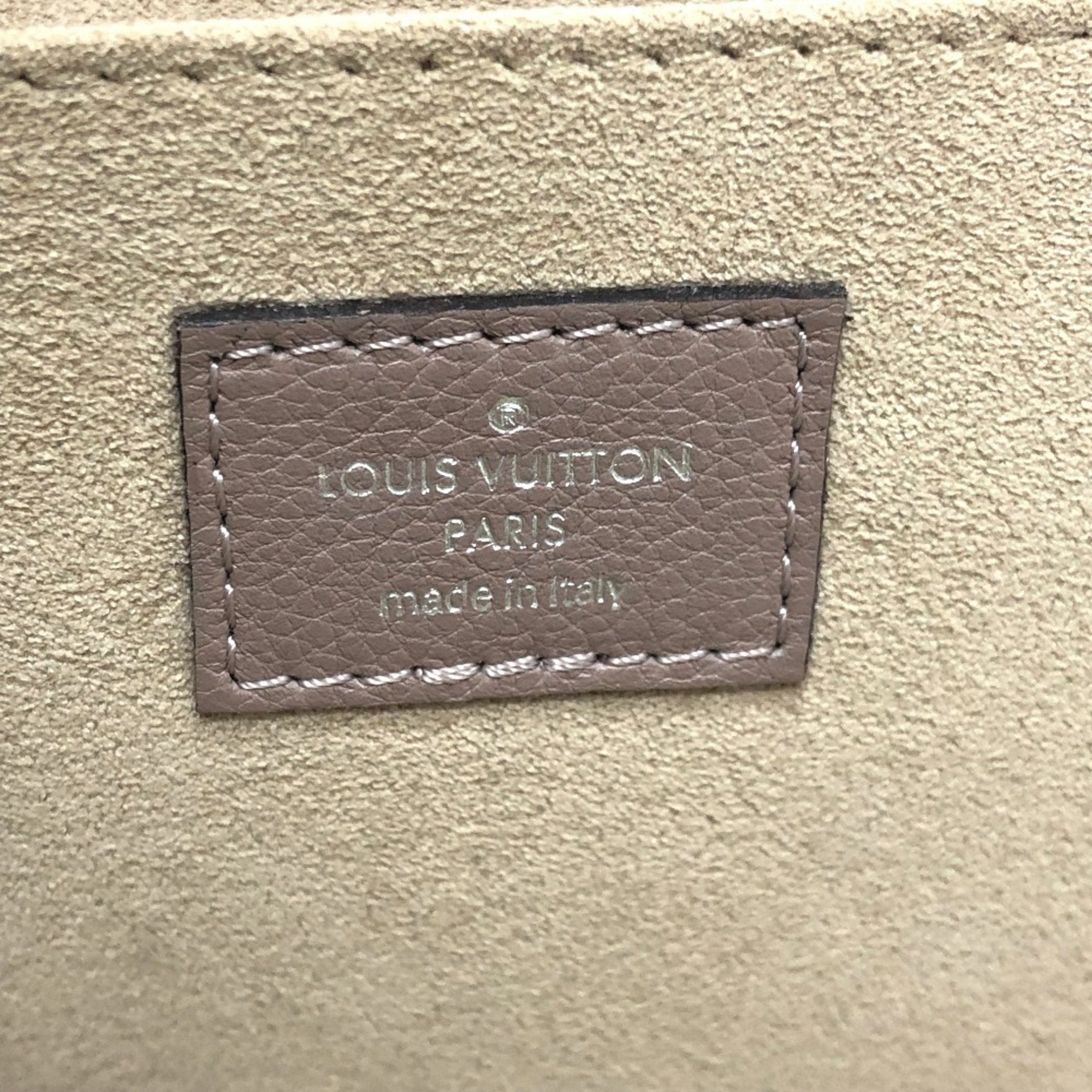 Louis Vuitton Beige Taupe Leather Clutch Bag Pochette