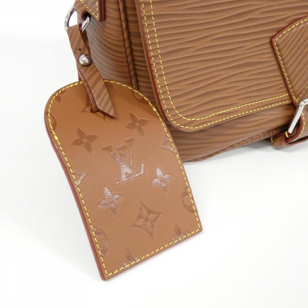 Louis Vuitton Beige Brown Cognac Leather Messenger Bag Shoulder Bag