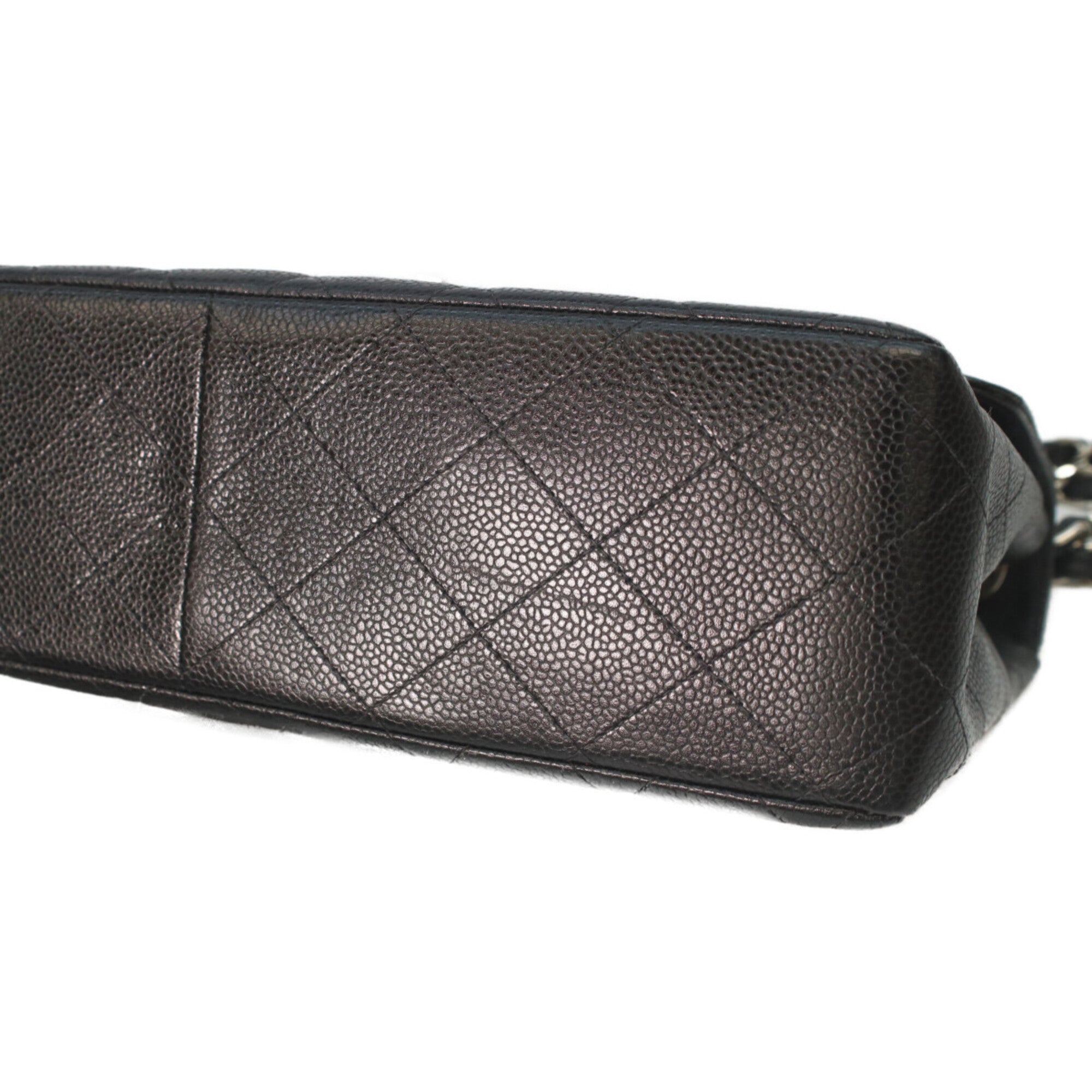 Chanel Black Grained Calfskin Shoulder Bag