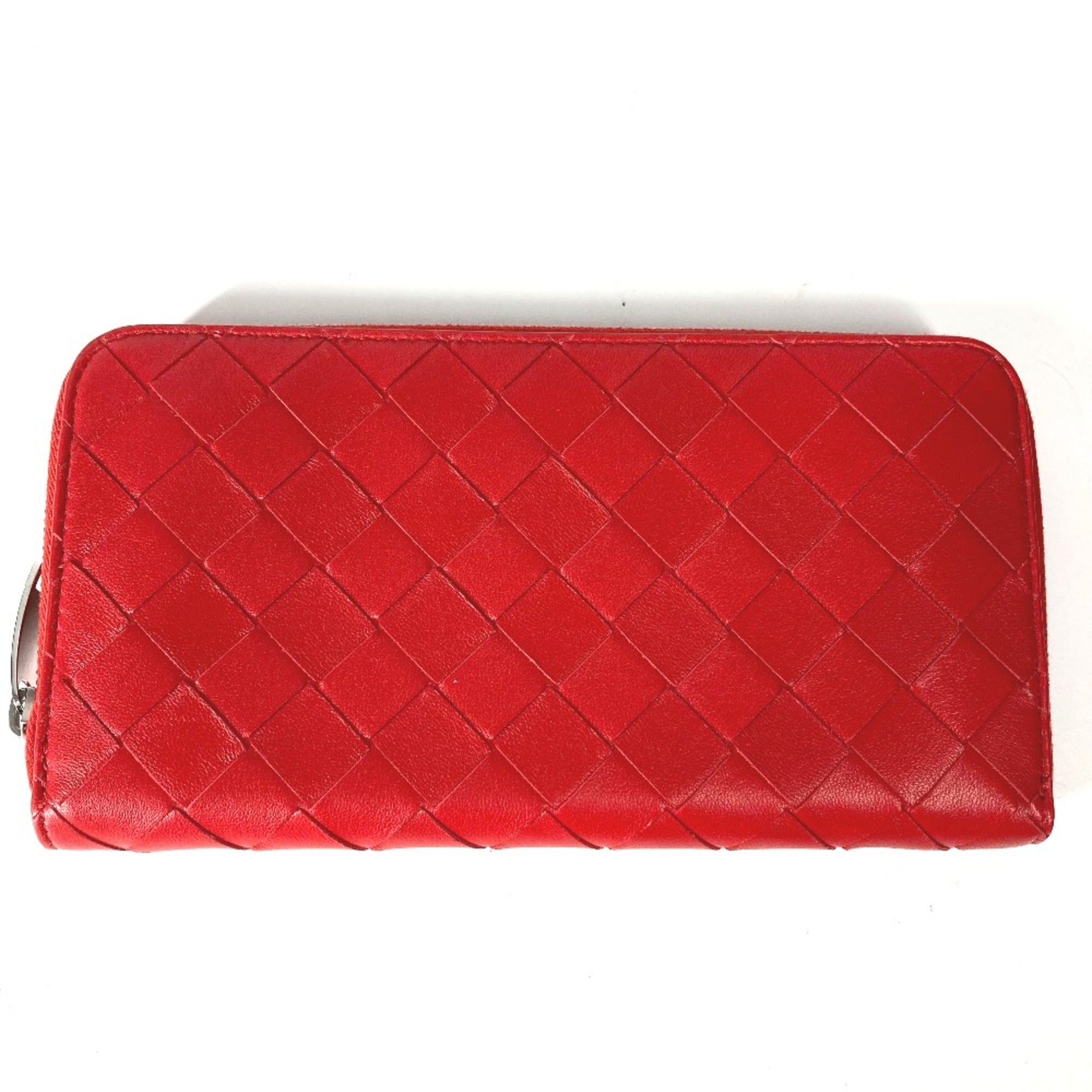 Bottega Veneta Red Leather Long Wallet (Bi-Fold)
