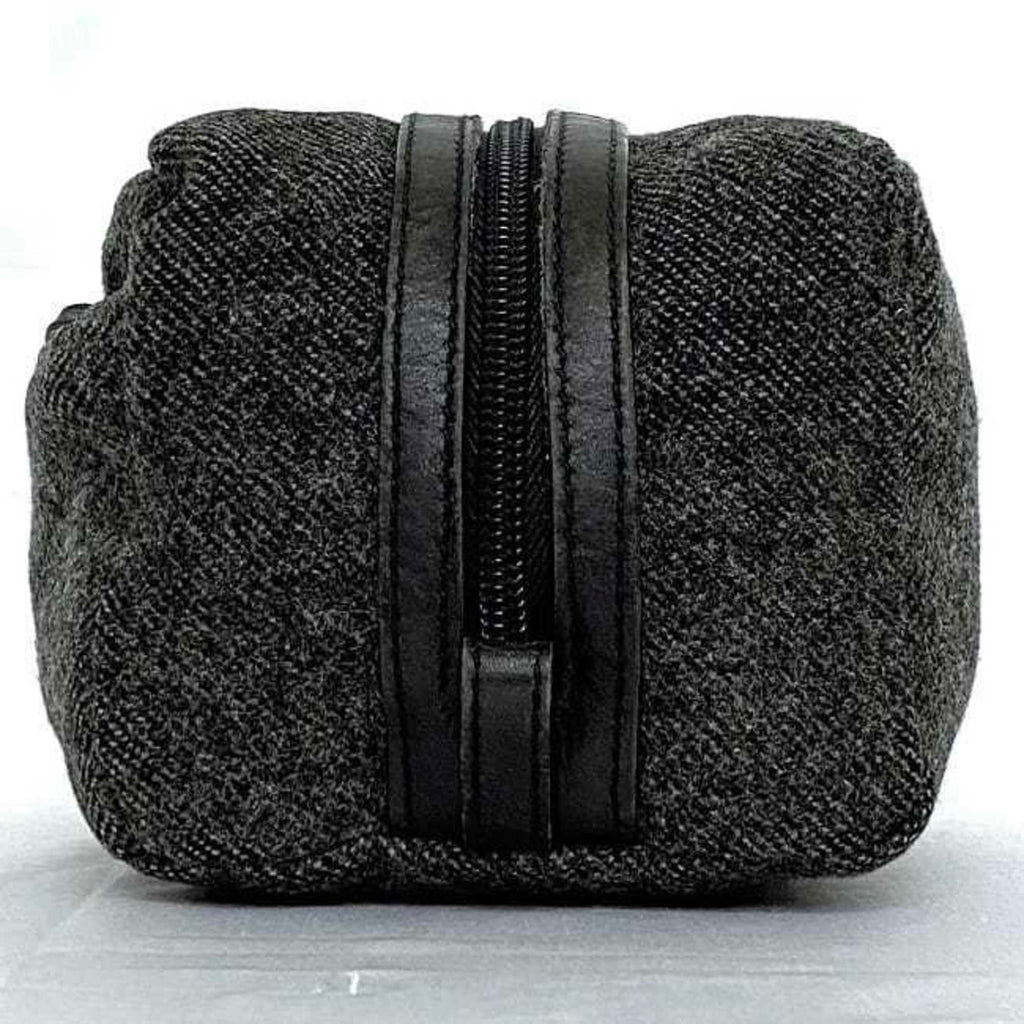 Prada Gray Tweed Wool Nylon Pouch