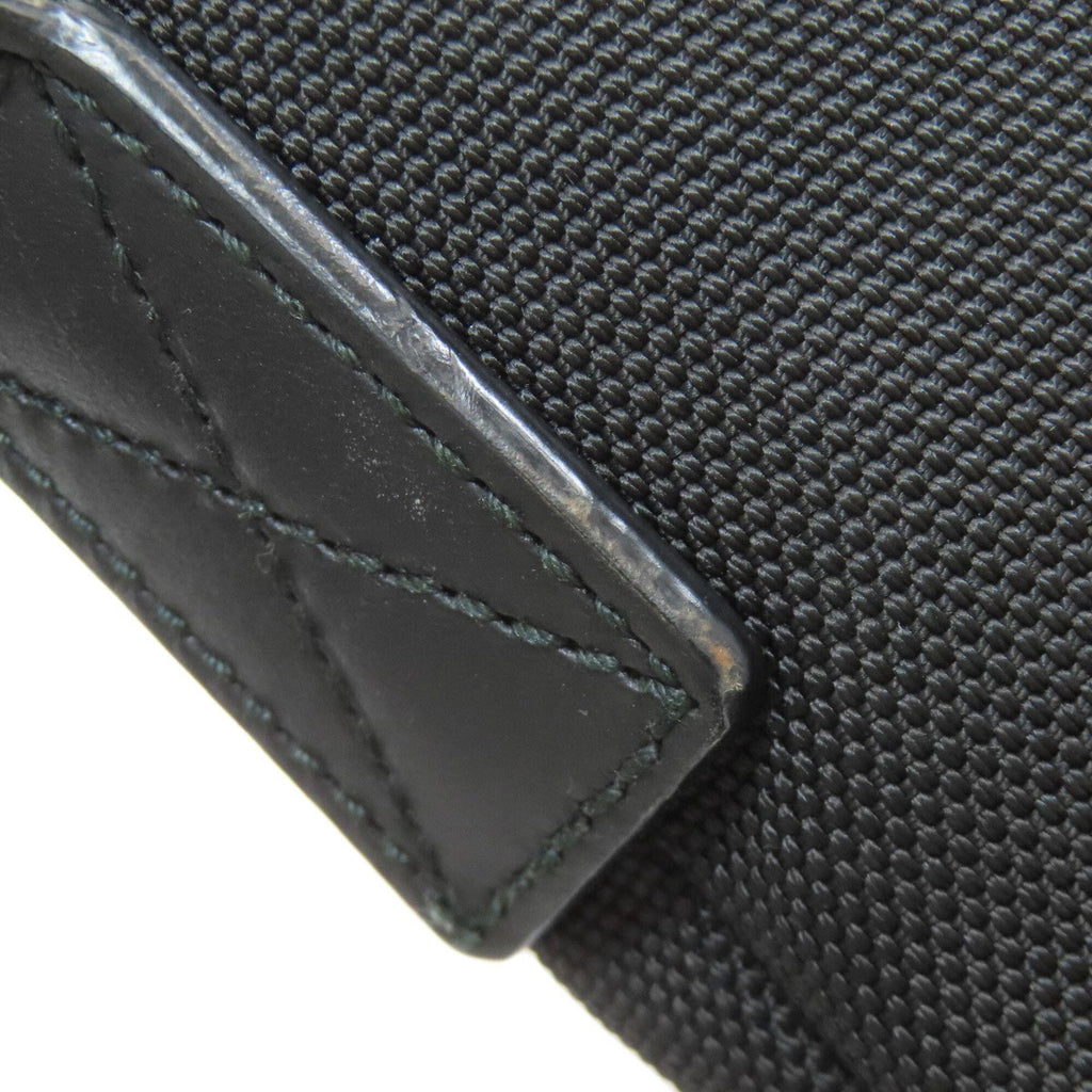 Gucci Sherry Line Black Canvas Leather Shoulder Bag (Pre-Owned)